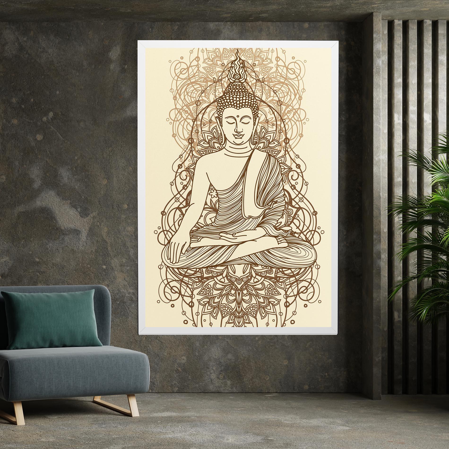 Vászonkép Brown Line Buddha mockup 7