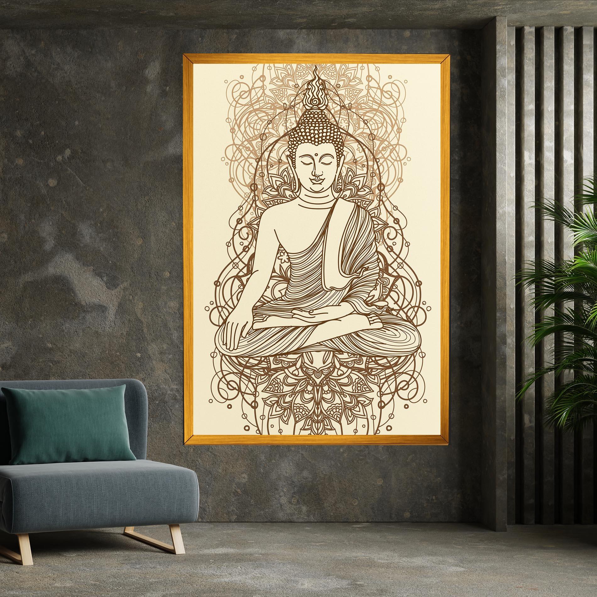 Vászonkép Brown Line Buddha mockup 7