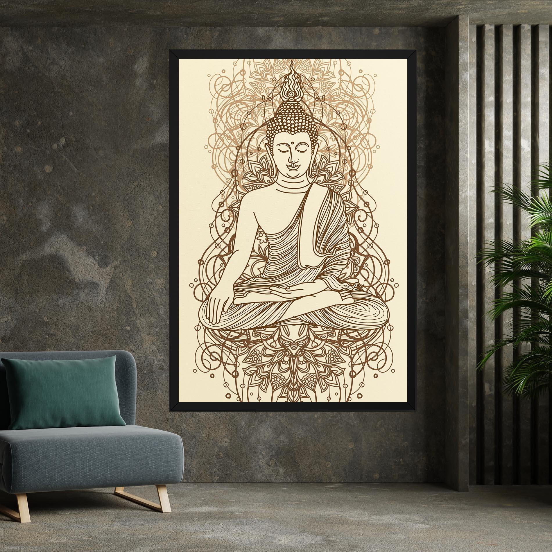 Vászonkép Brown Line Buddha mockup 7