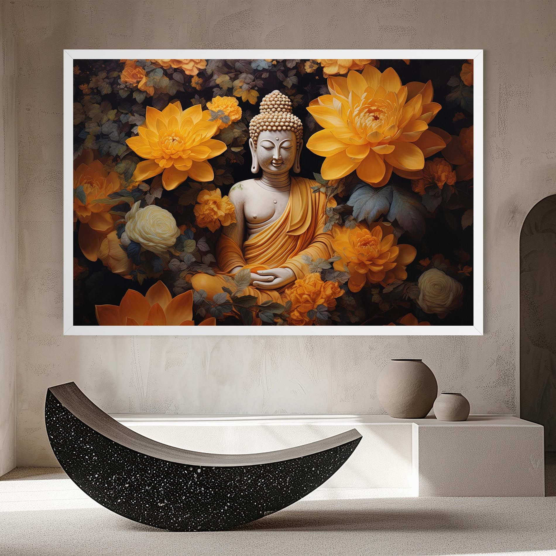 Buddha Big Flowers mockup 8