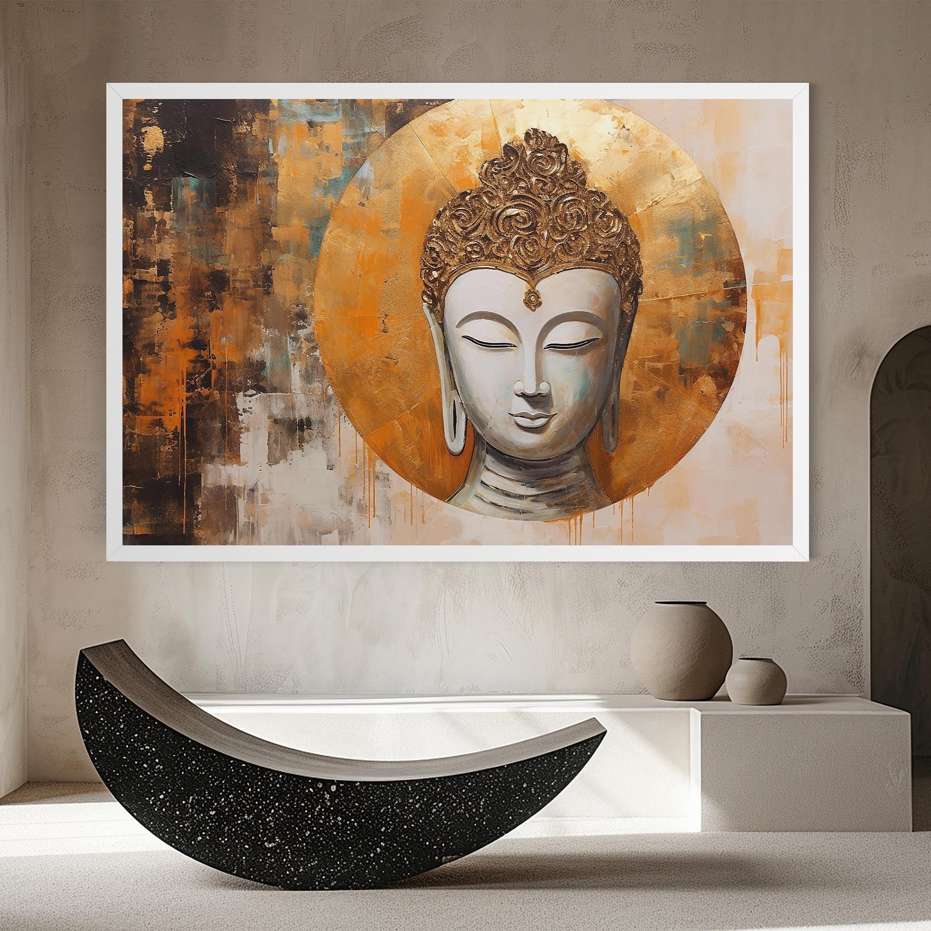 Cream Circle Buddha mockup 8
