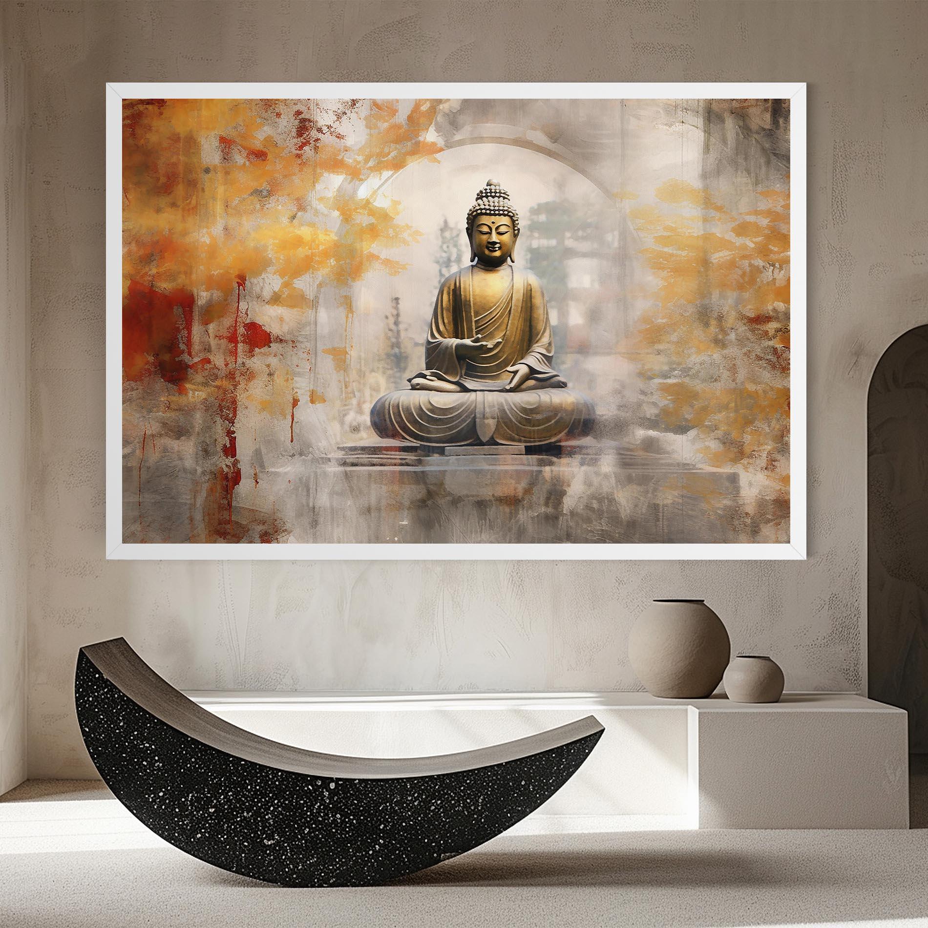 Vászonkép Grey Gold Buddha mockup 8