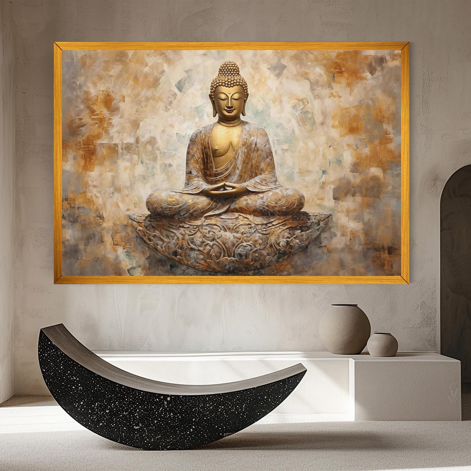 Cream Buddha Art mockup 8