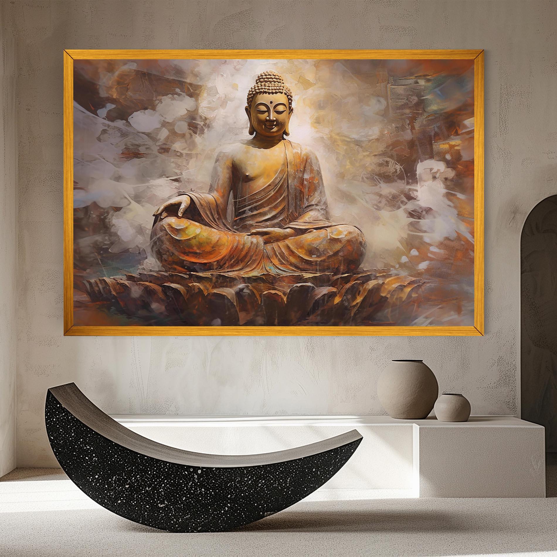 Vászonkép Cream Orange Buddha mockup 8