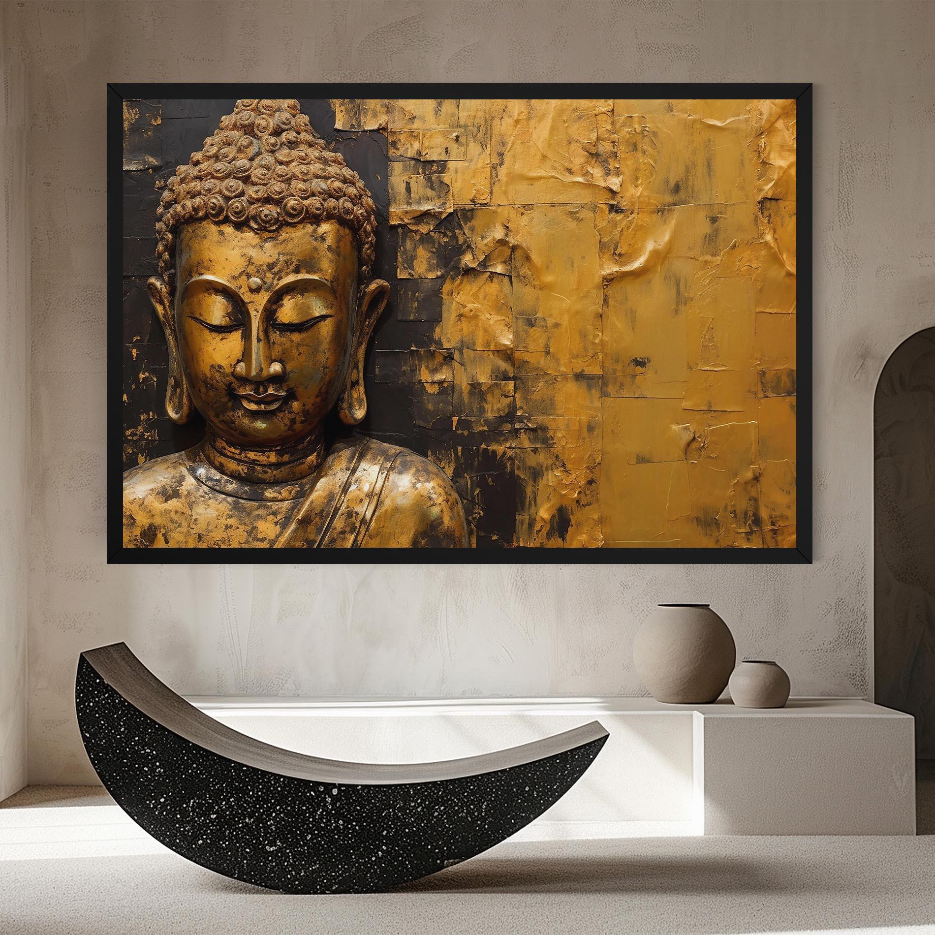 Vászonkép Gold Paint Buddha mockup 8