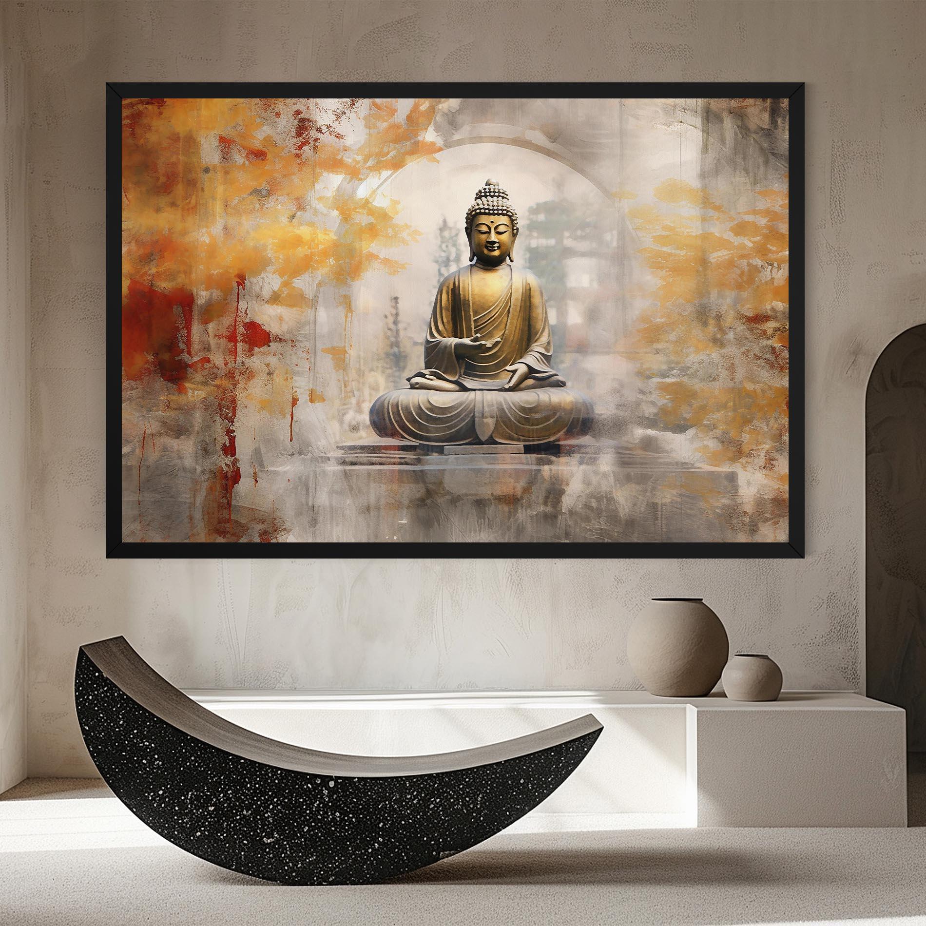 Vászonkép Grey Gold Buddha mockup 8