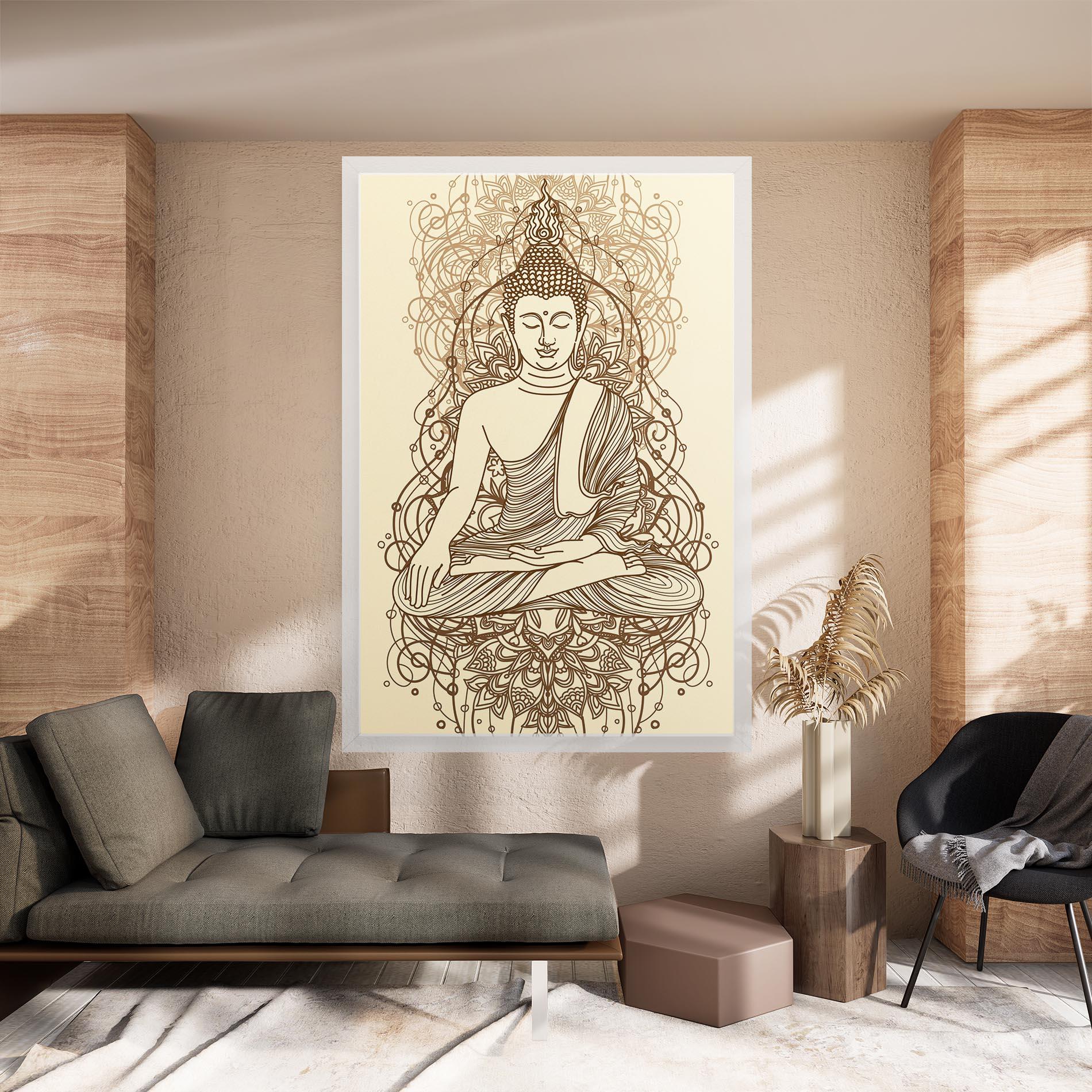 Vászonkép Brown Line Buddha mockup 8