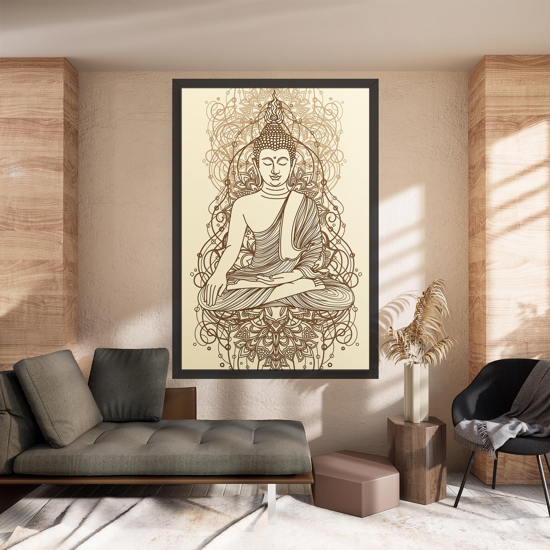 Vászonkép Brown Line Buddha mockup 8