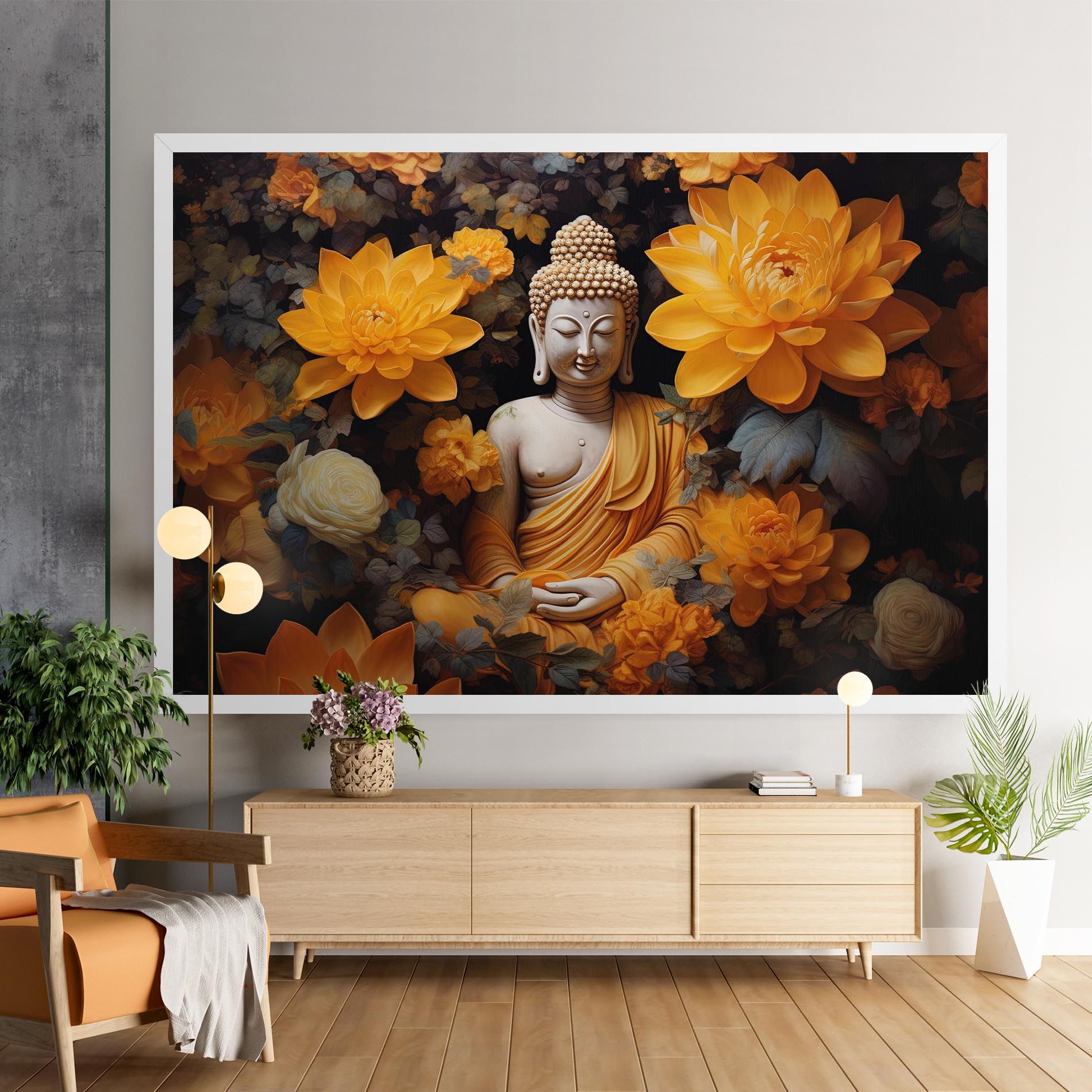Buddha Big Flowers mockup 9