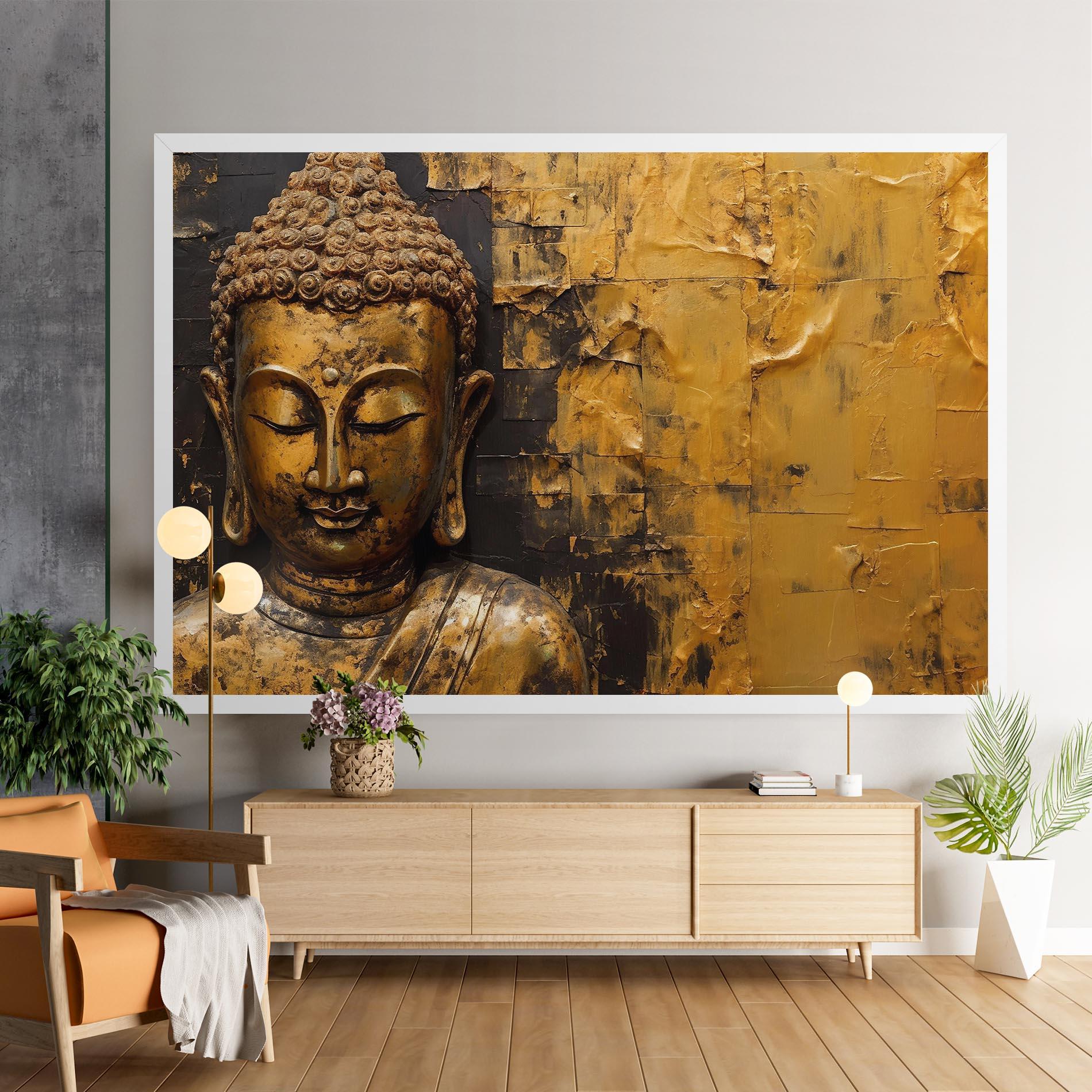 Vászonkép Gold Paint Buddha mockup 9