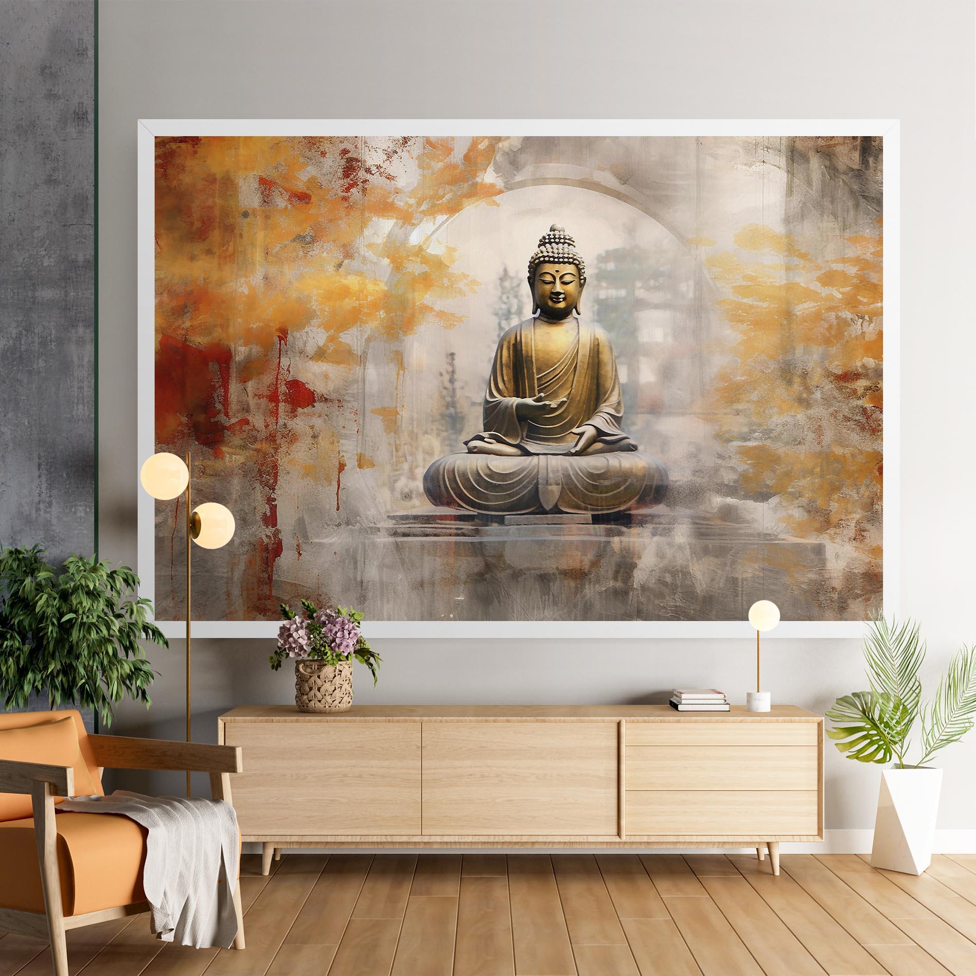 Vászonkép Grey Gold Buddha mockup 9