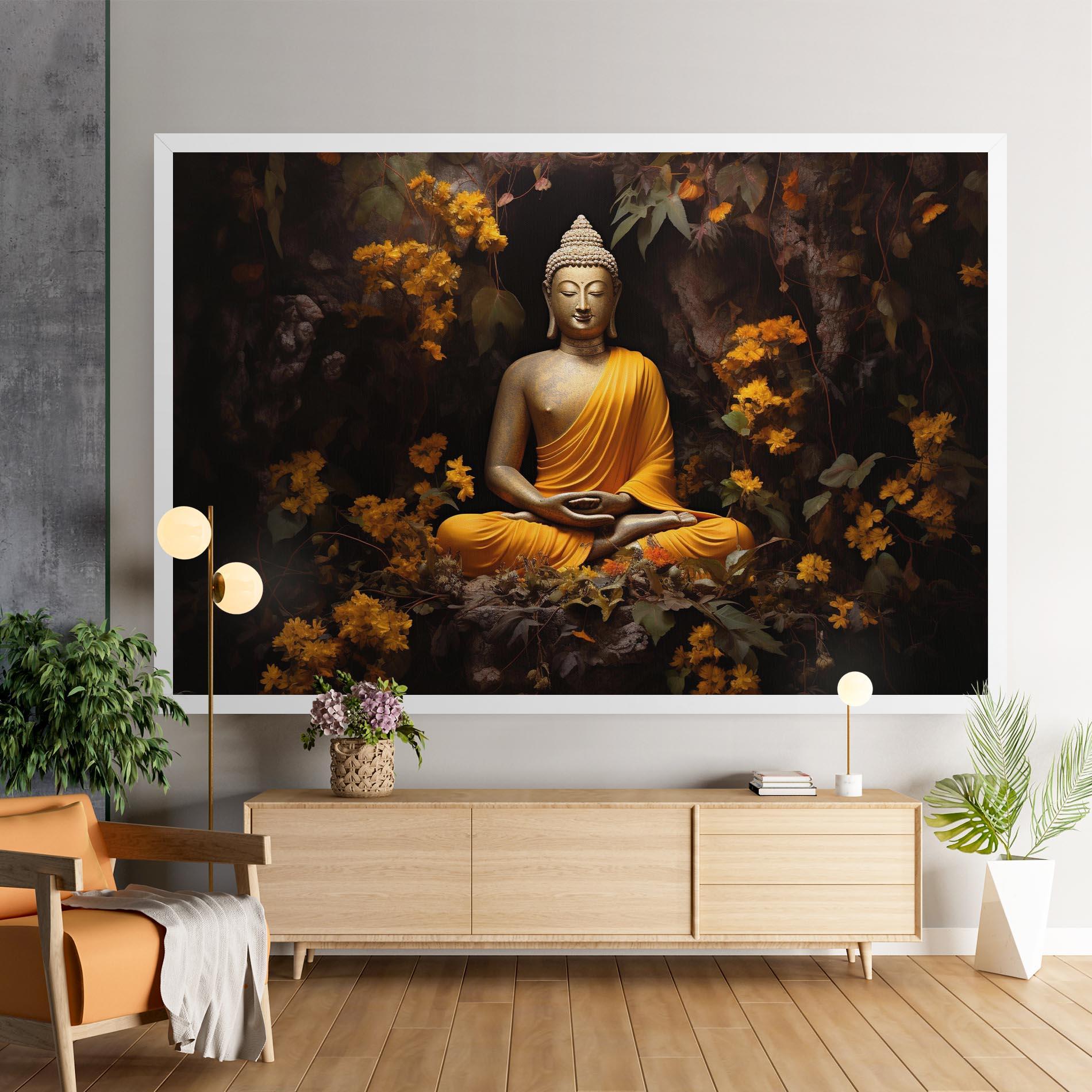 Vászonkép Yellow Light Buddha mockup 9