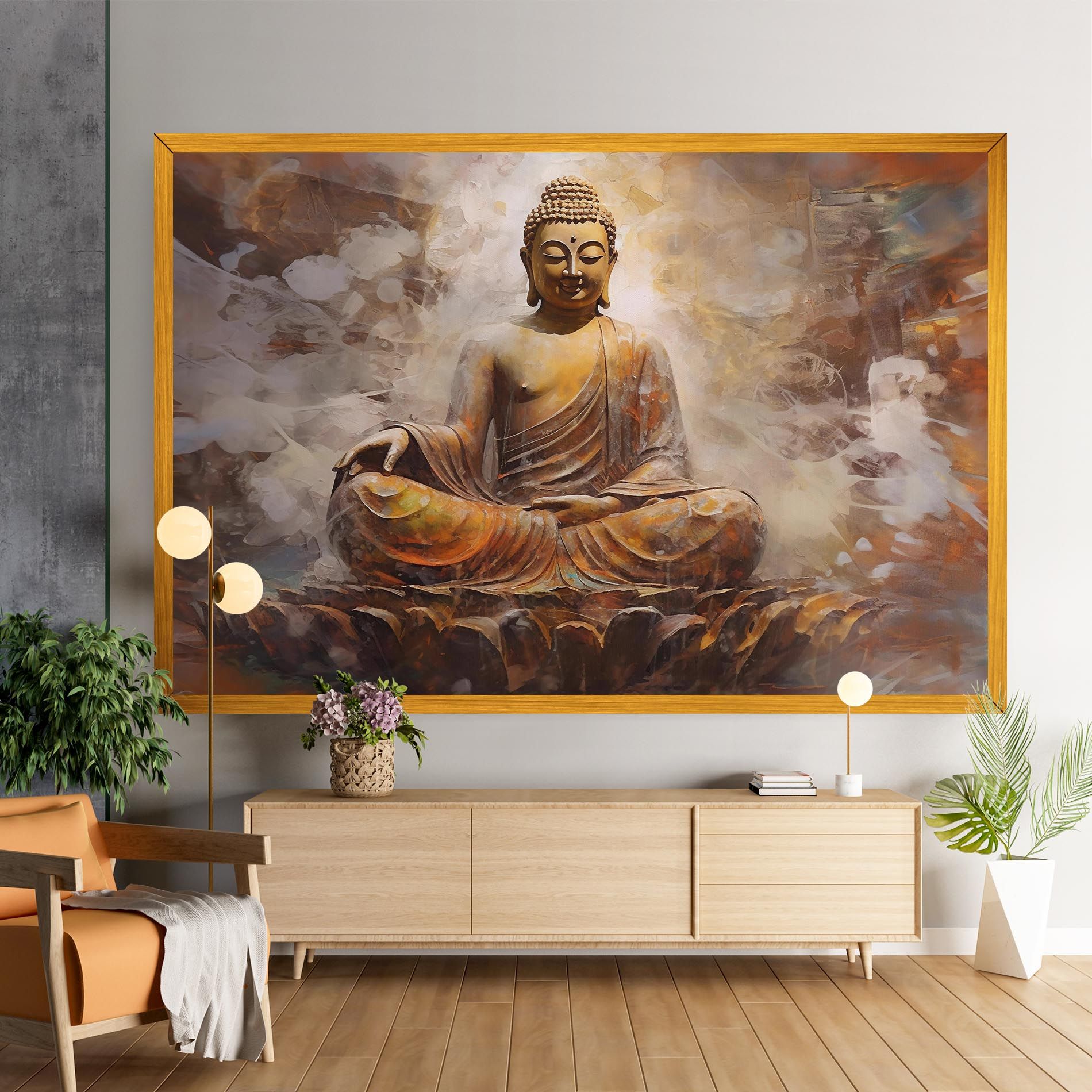 Cream Orange Buddha mockup 9