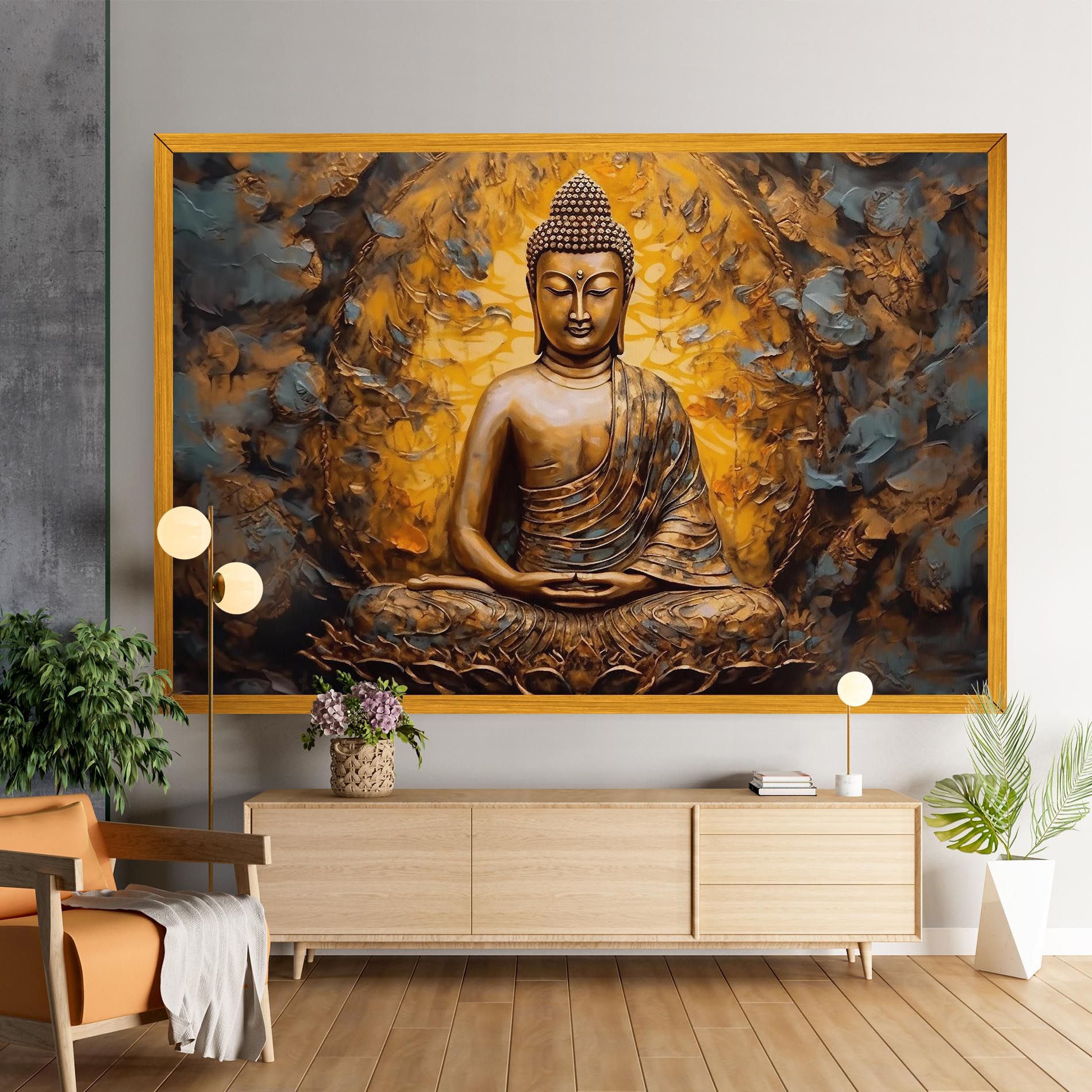 Gold Grey Buddha mockup 9