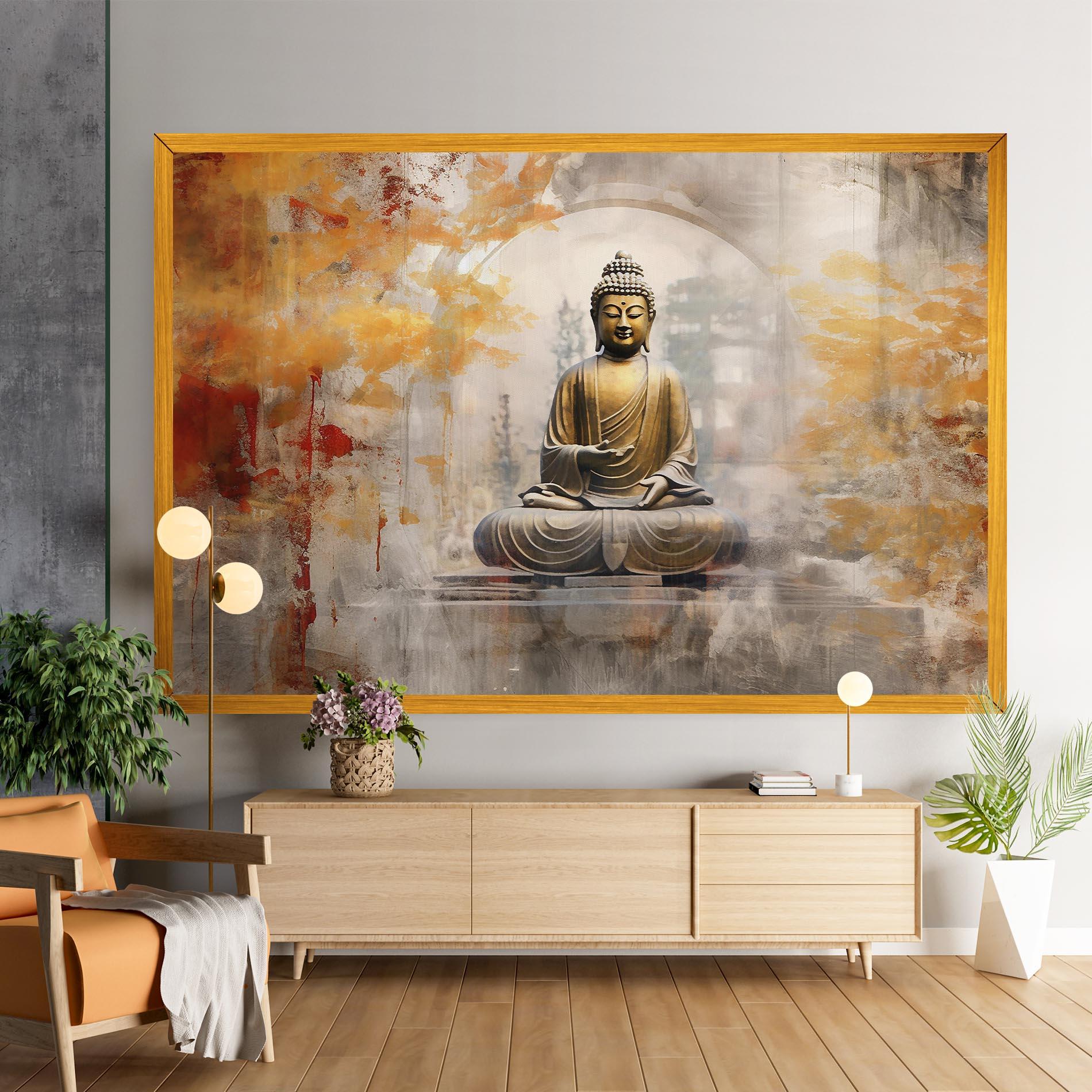 Vászonkép Grey Gold Buddha mockup 9