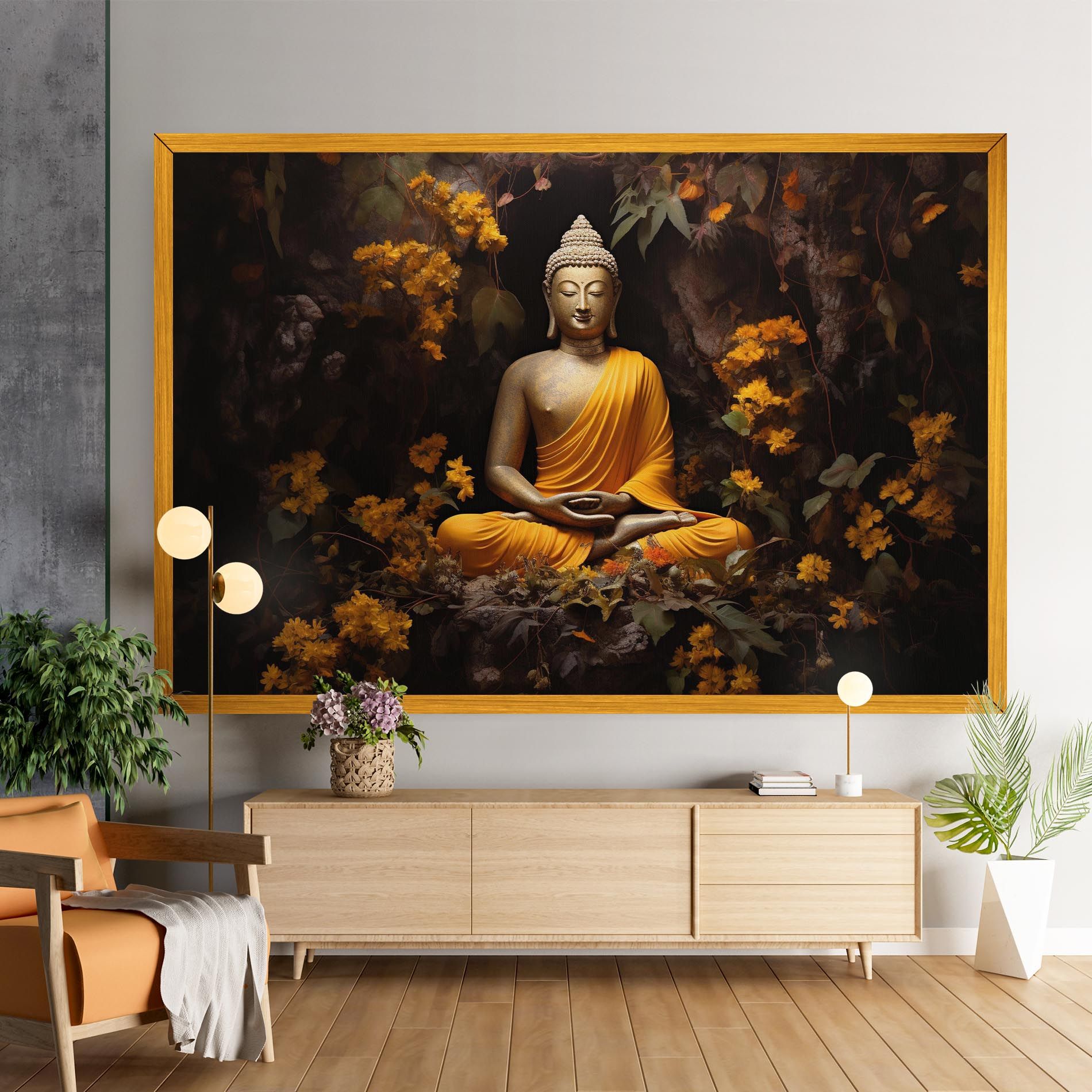 Yellow Light Buddha mockup 9