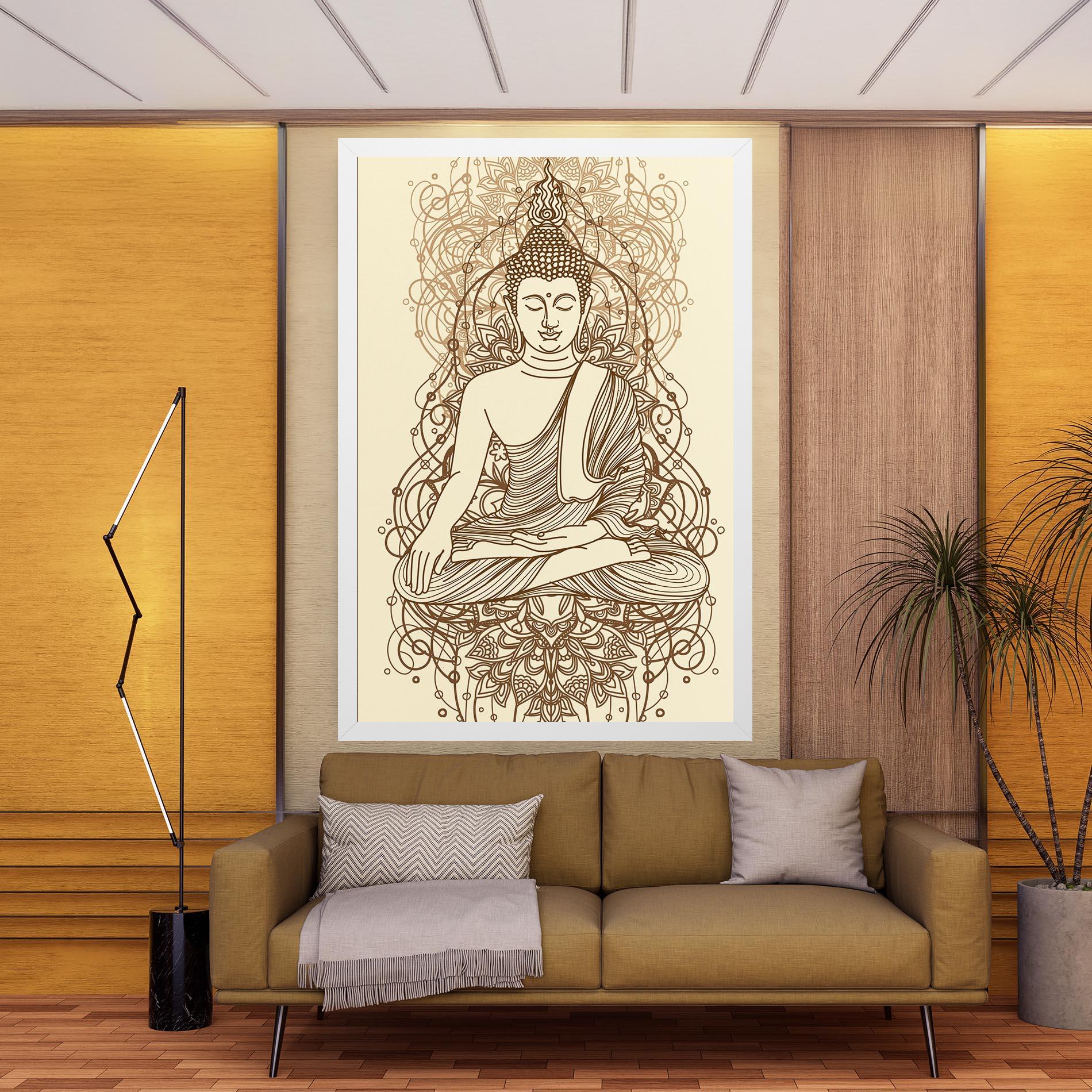Vászonkép Brown Line Buddha mockup 9