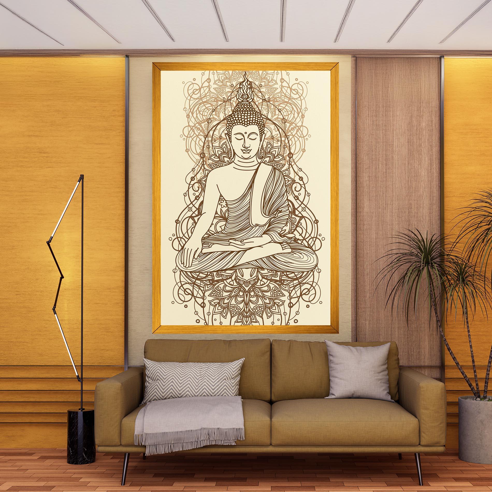 Vászonkép Brown Line Buddha mockup 9