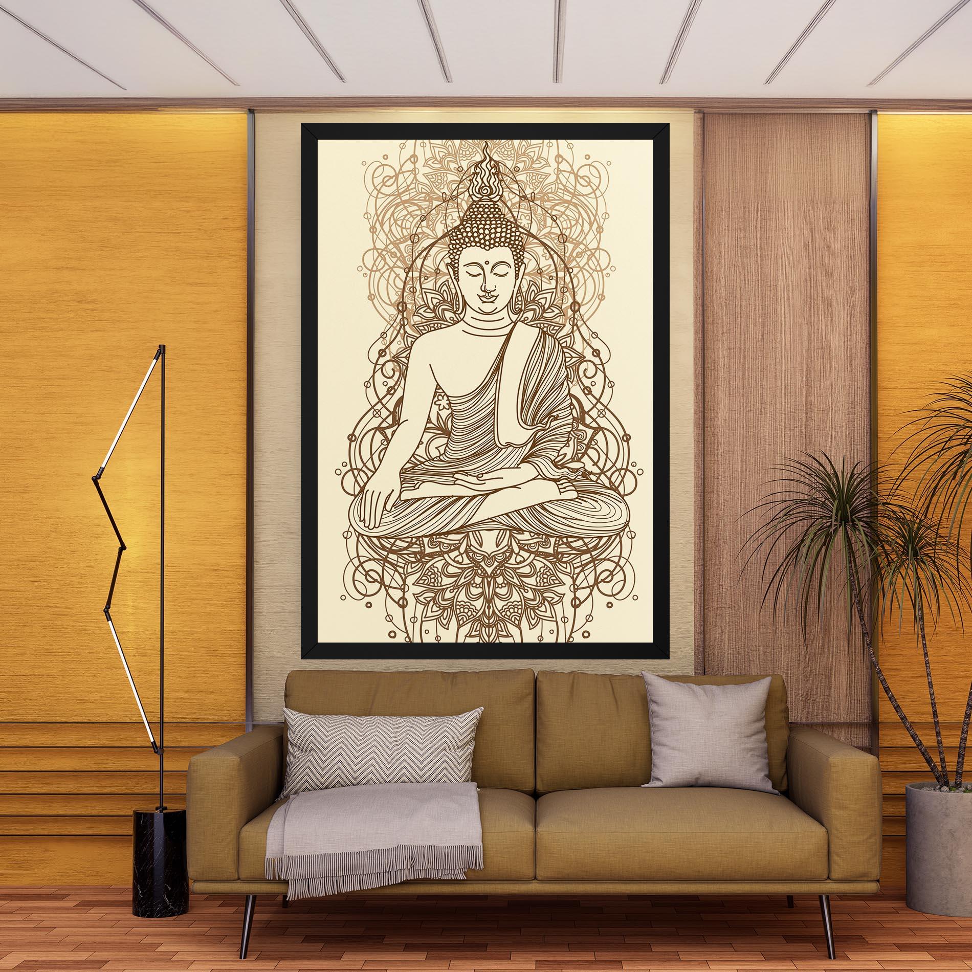 Vászonkép Brown Line Buddha mockup 9