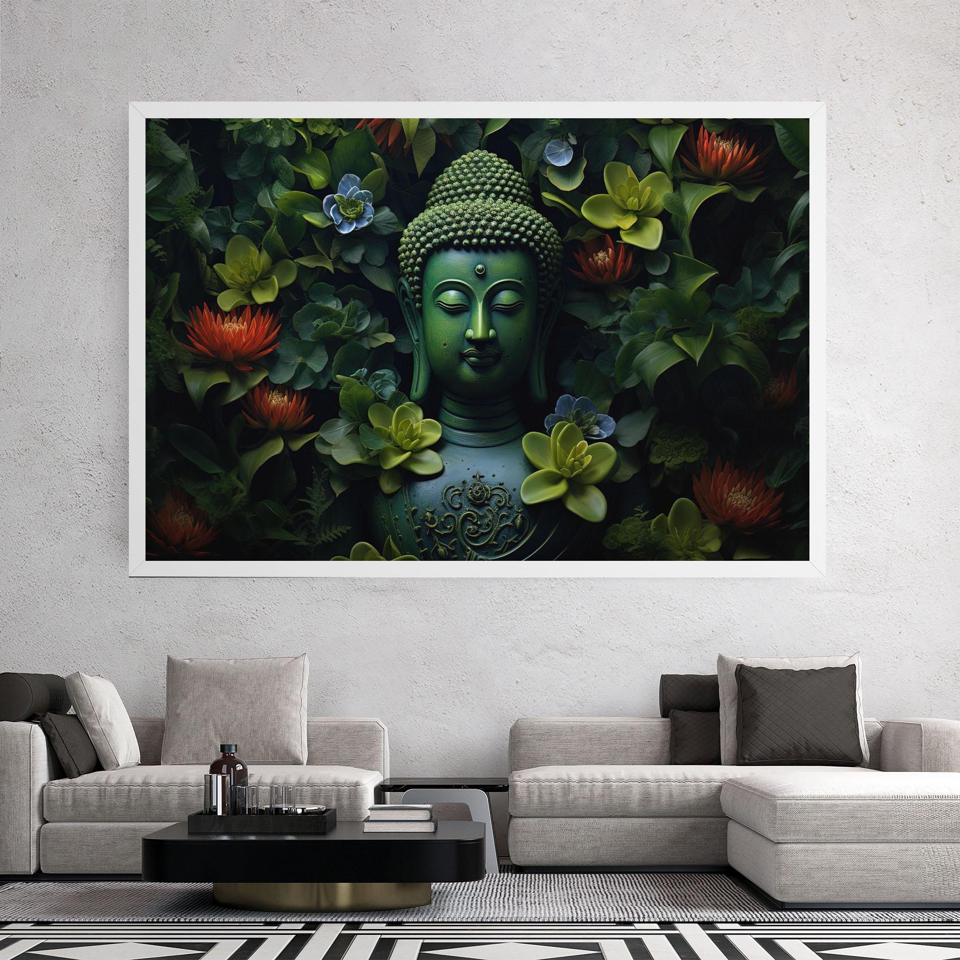 Vászonkép Blue Light Buddha mockup 2