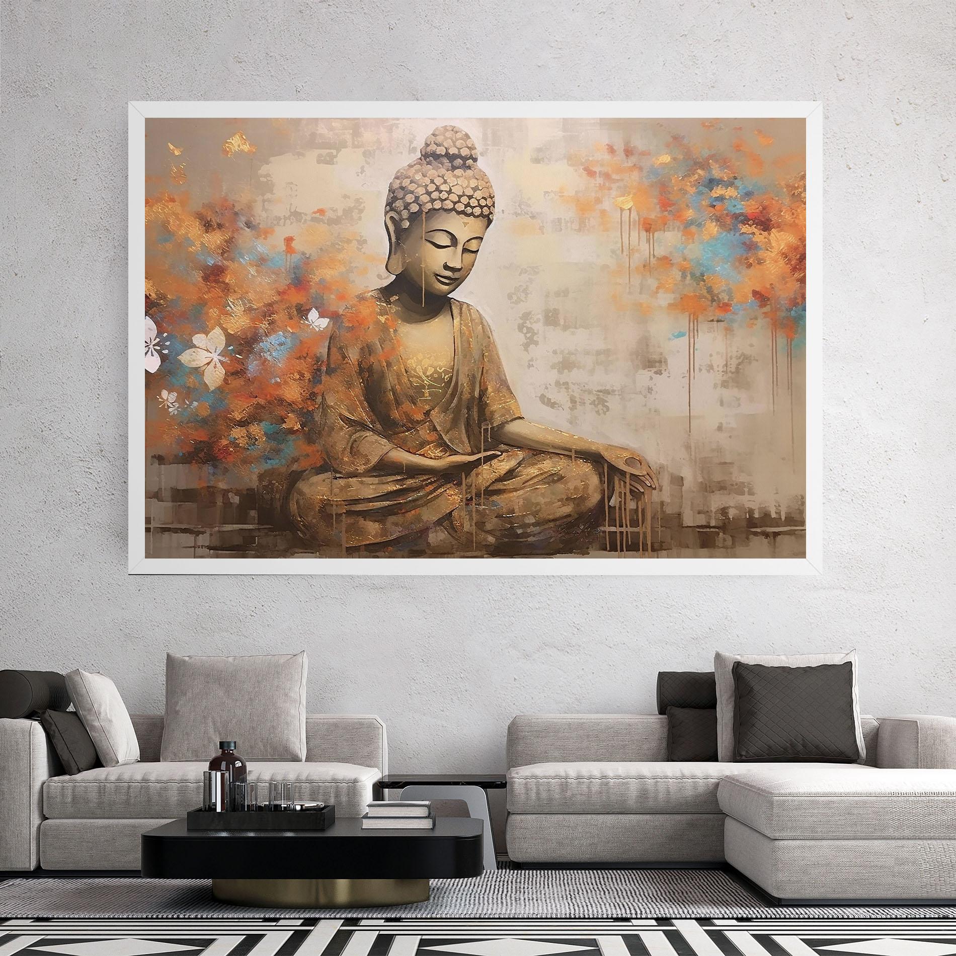 Vászonkép Buddha Cream Blue mockup 2