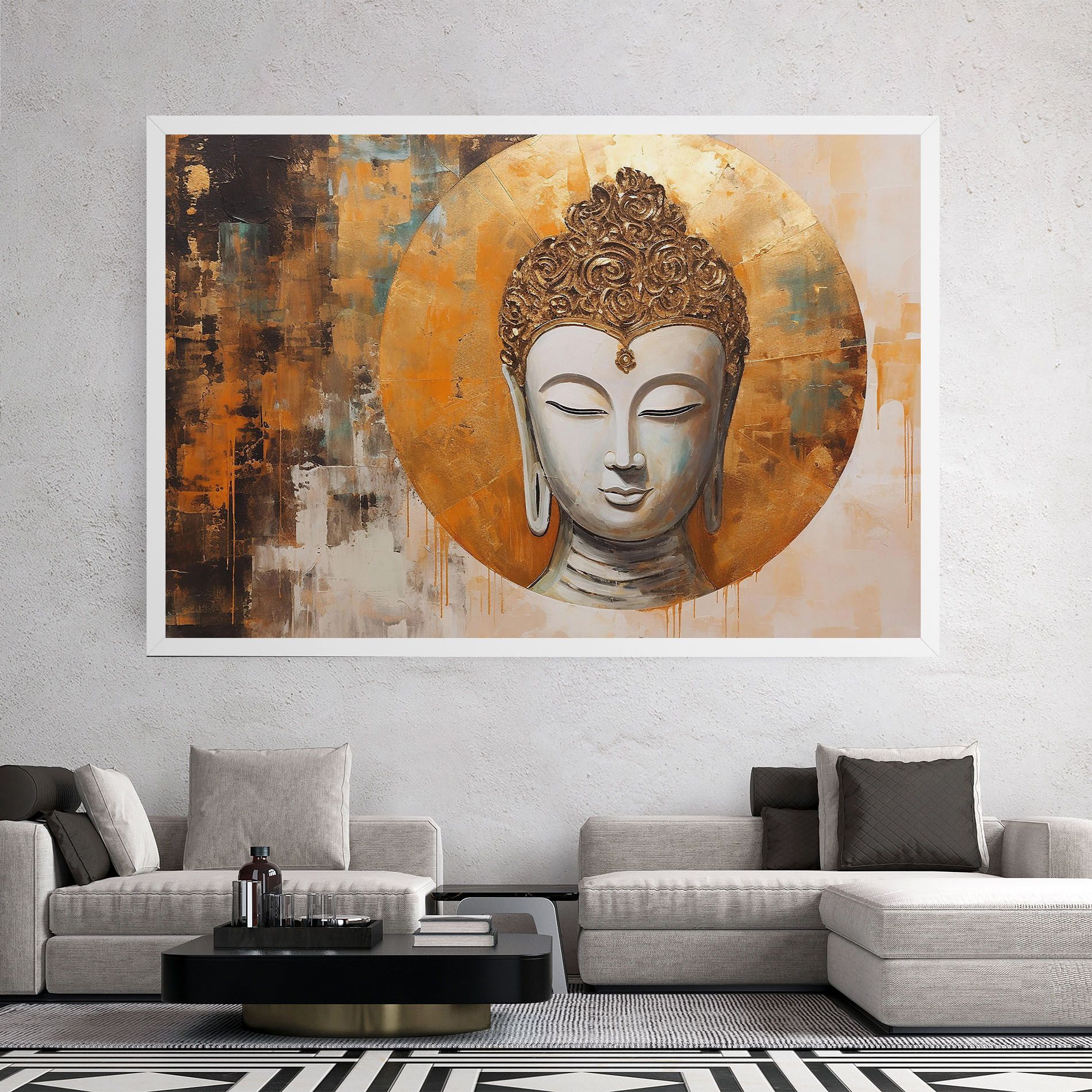 Cream Circle Buddha mockup 2