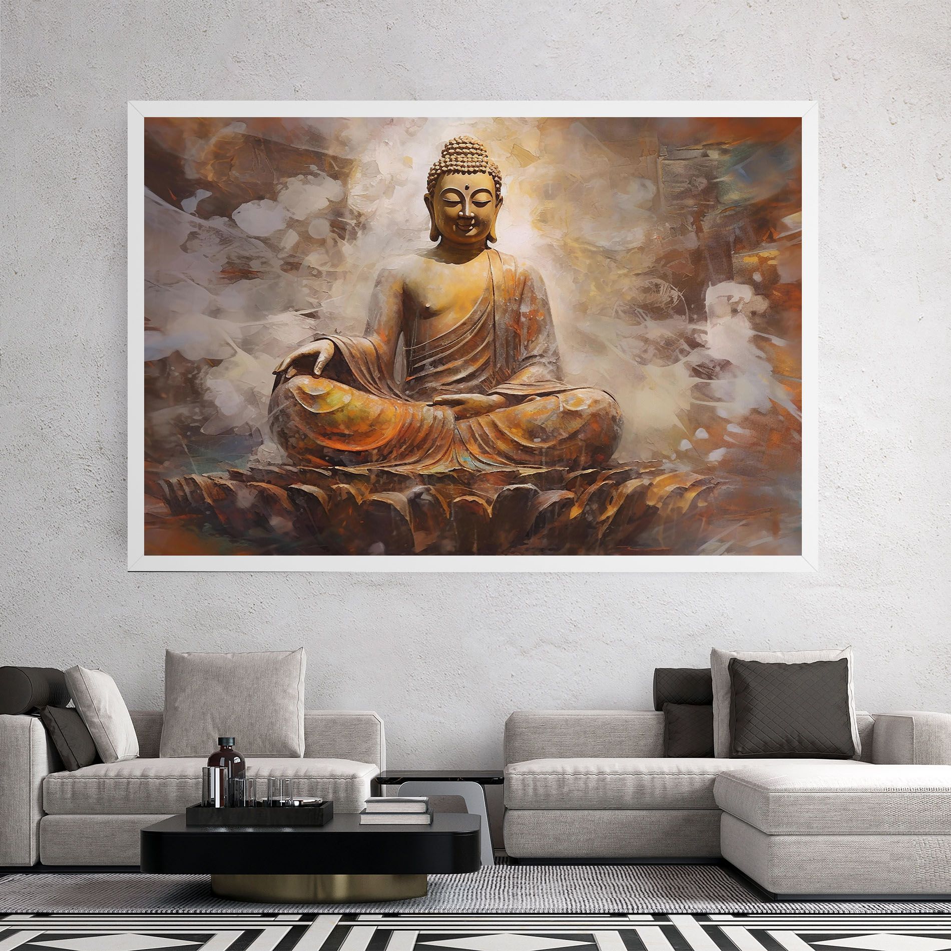 Cream Orange Buddha mockup 2
