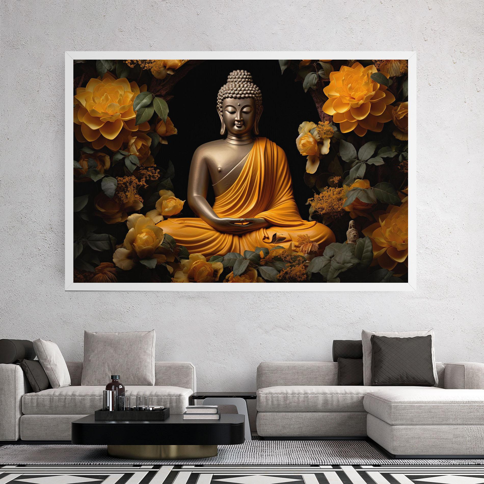 Vászonkép Gold Buddha Flower mockup 2