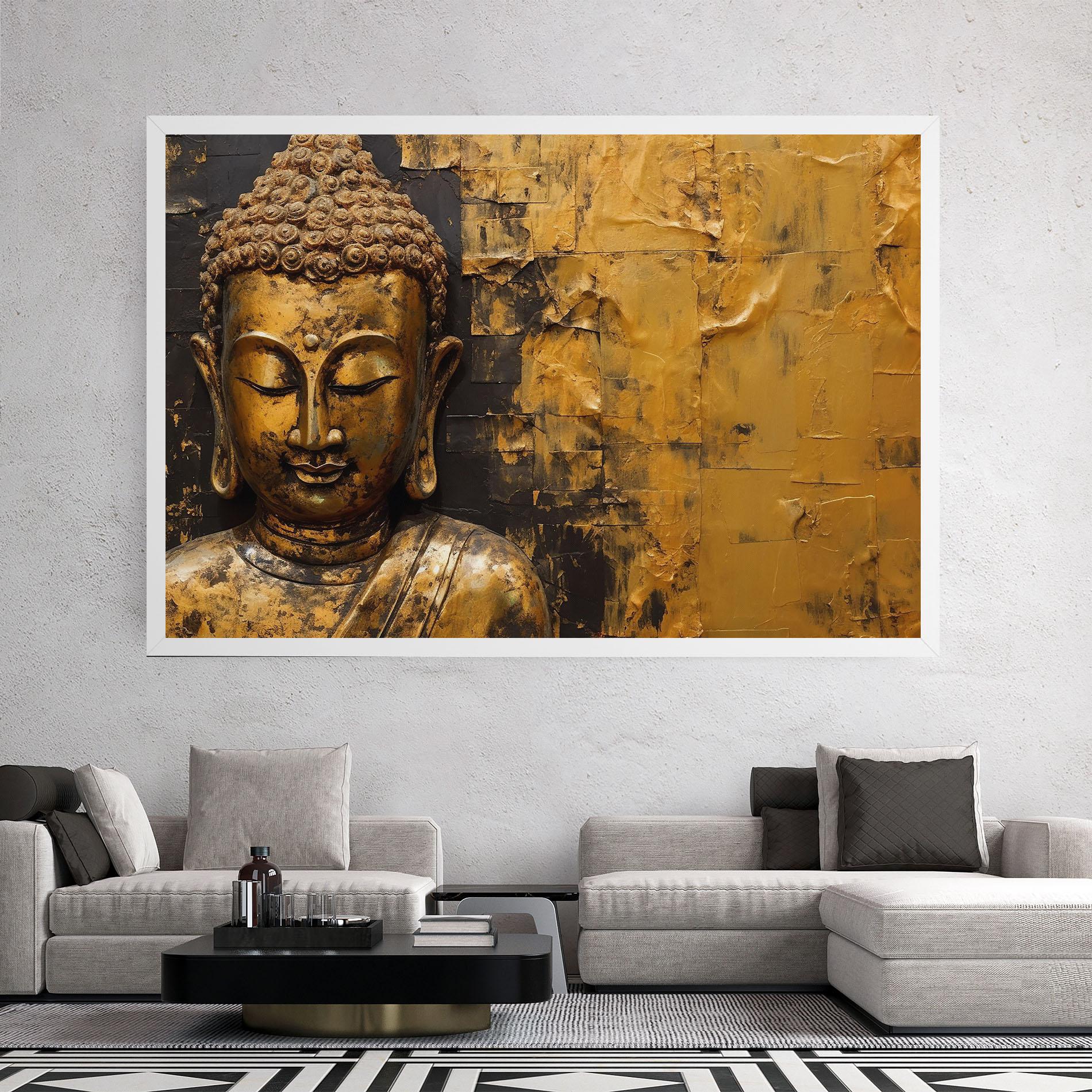 Vászonkép Gold Paint Buddha mockup 2