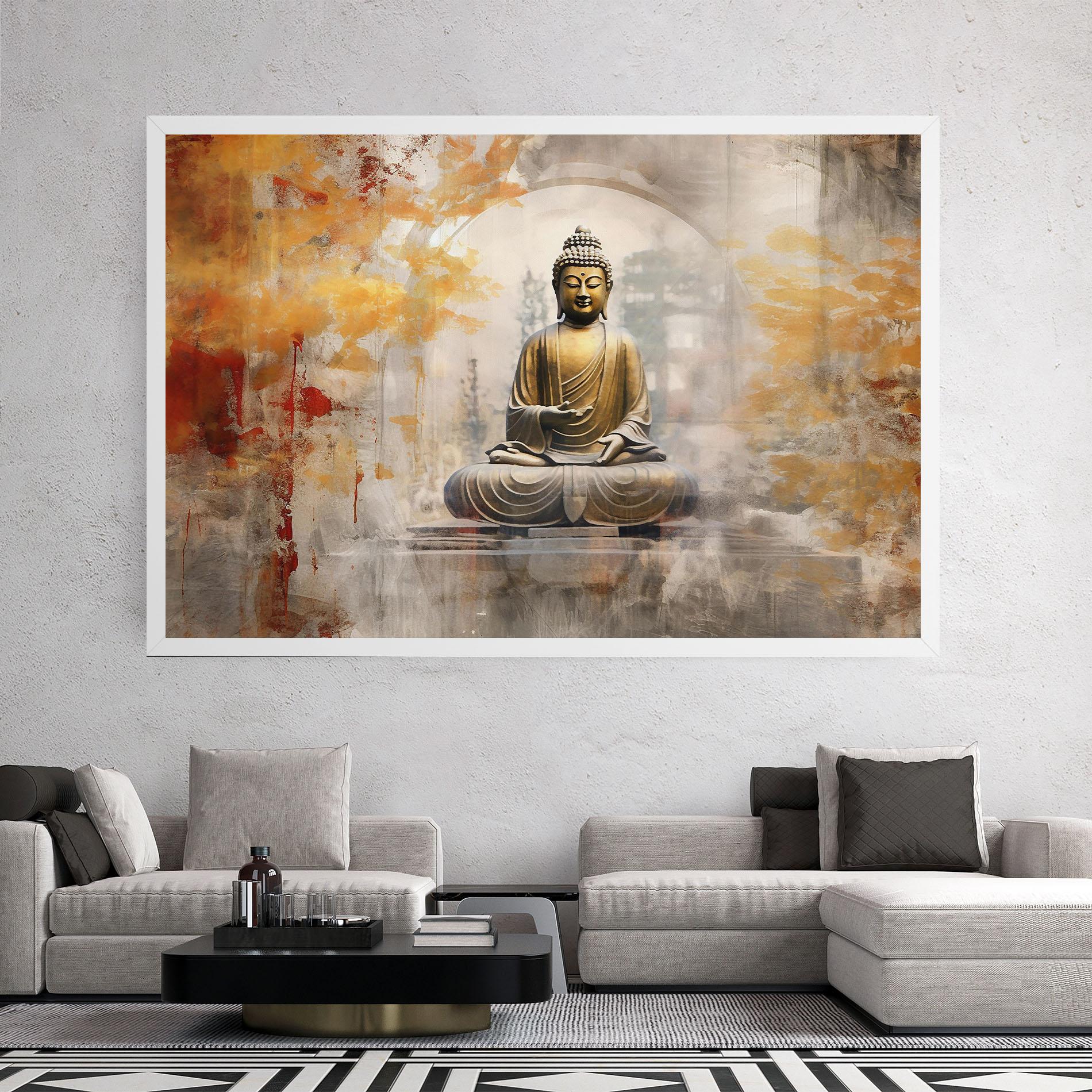 Vászonkép Grey Gold Buddha mockup 2