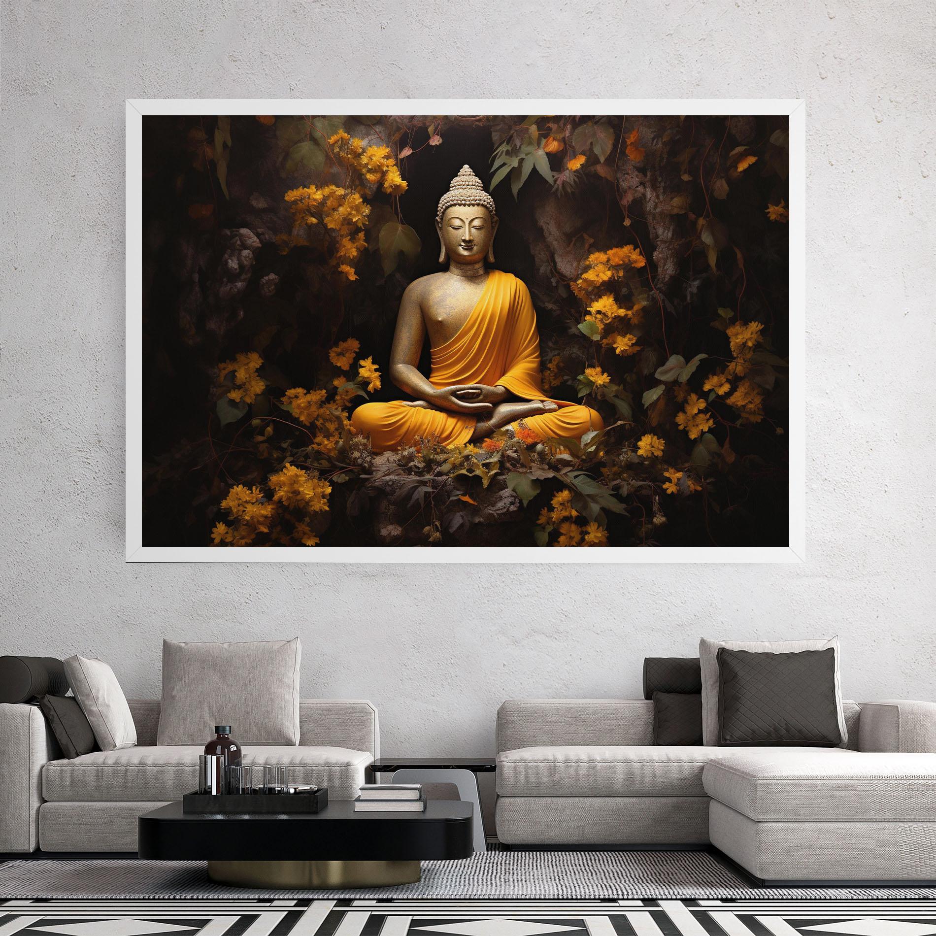 Vászonkép Yellow Light Buddha mockup 2