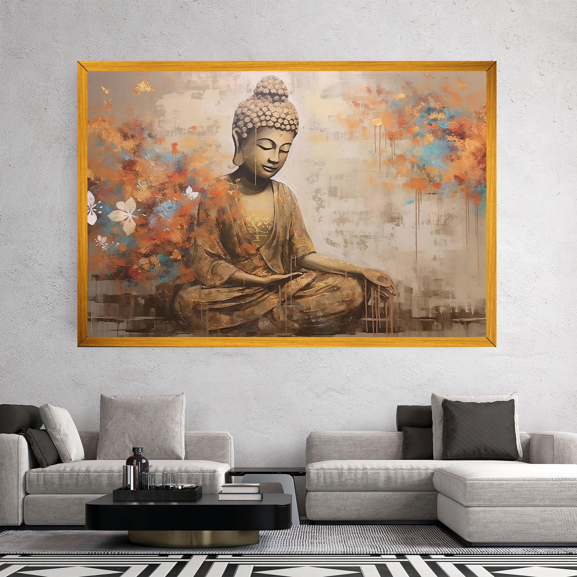 Vászonkép Buddha Cream Blue mockup 2