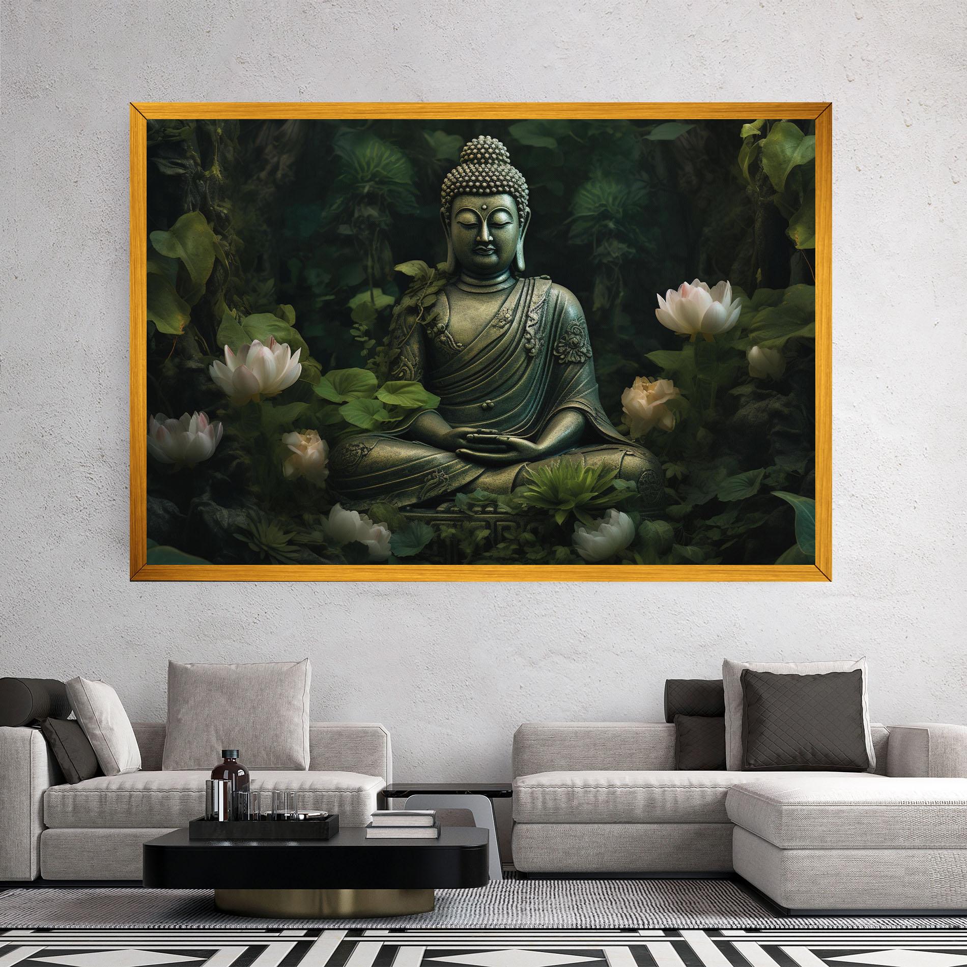 Vászonkép Buddha Lotus Flower mockup 2