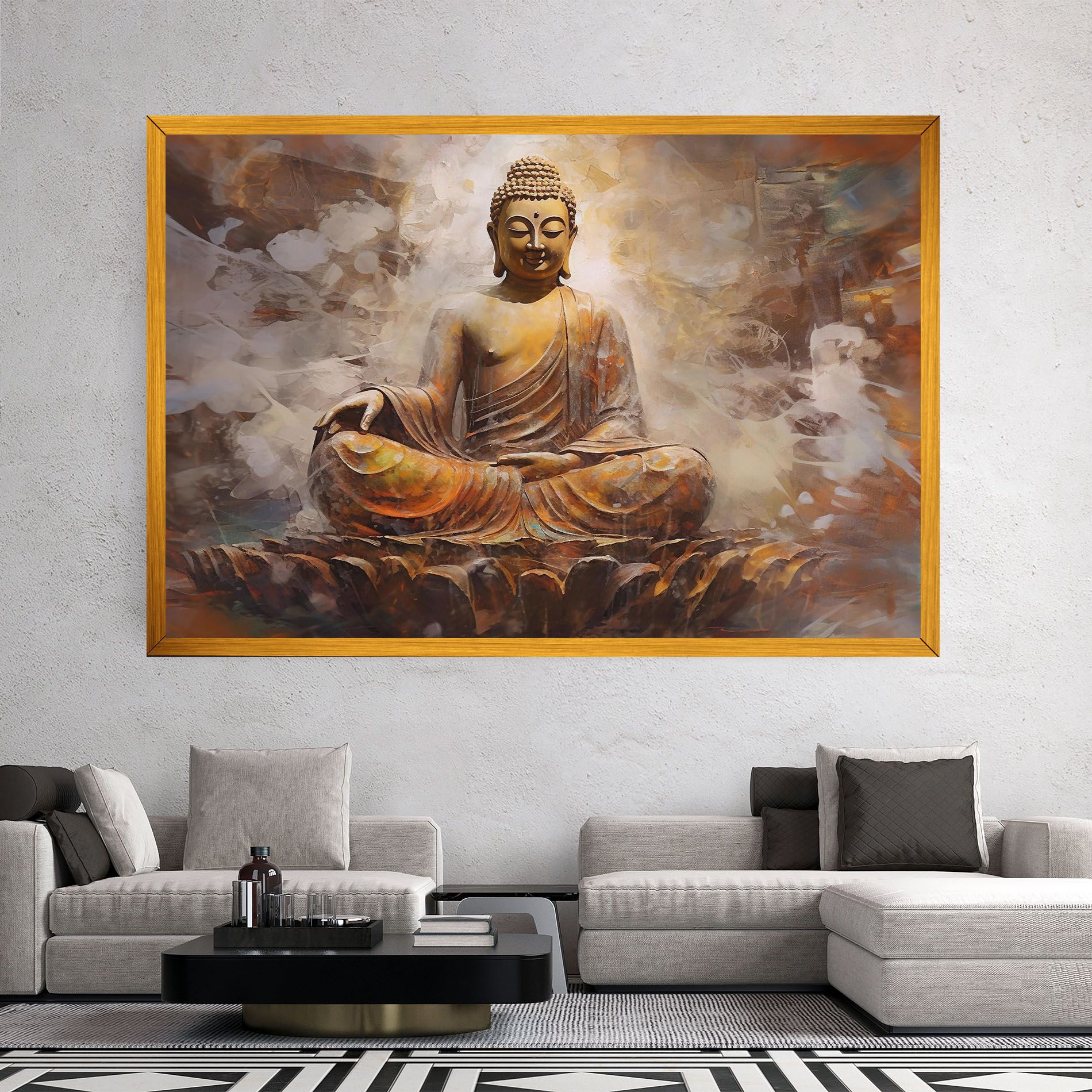Cream Orange Buddha mockup 2