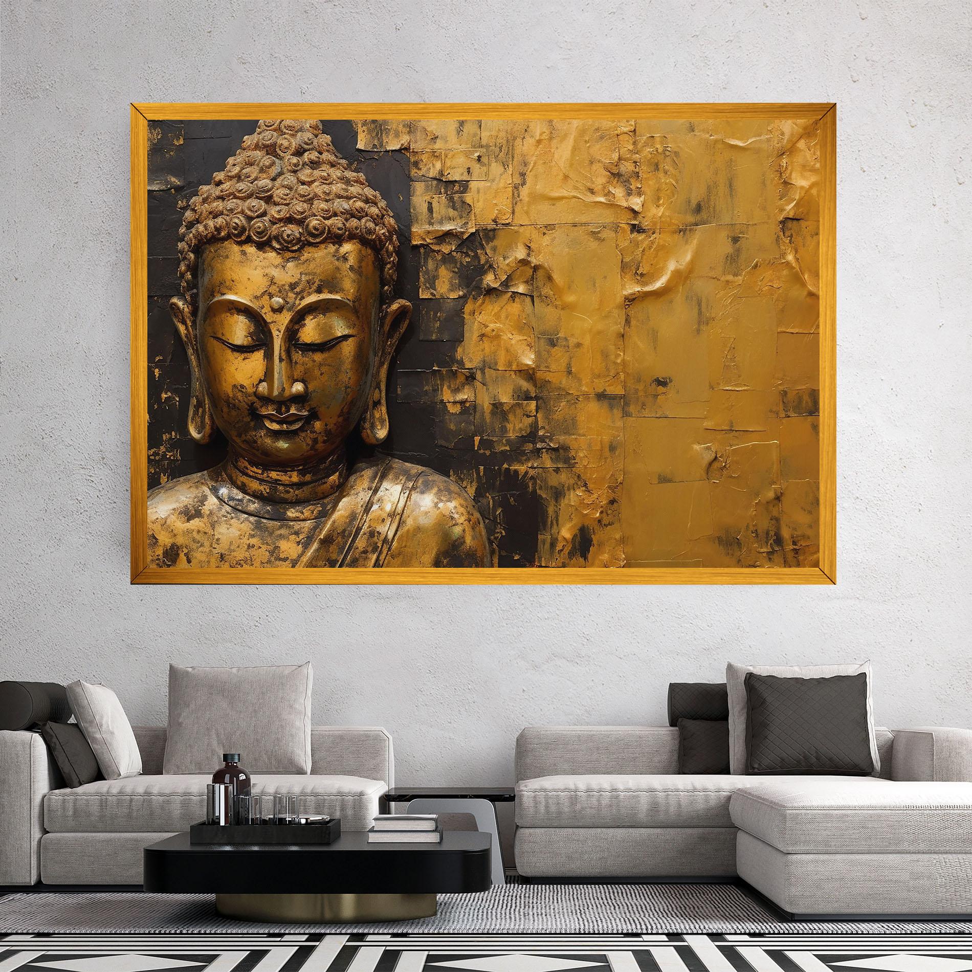 Vászonkép Gold Paint Buddha mockup 2