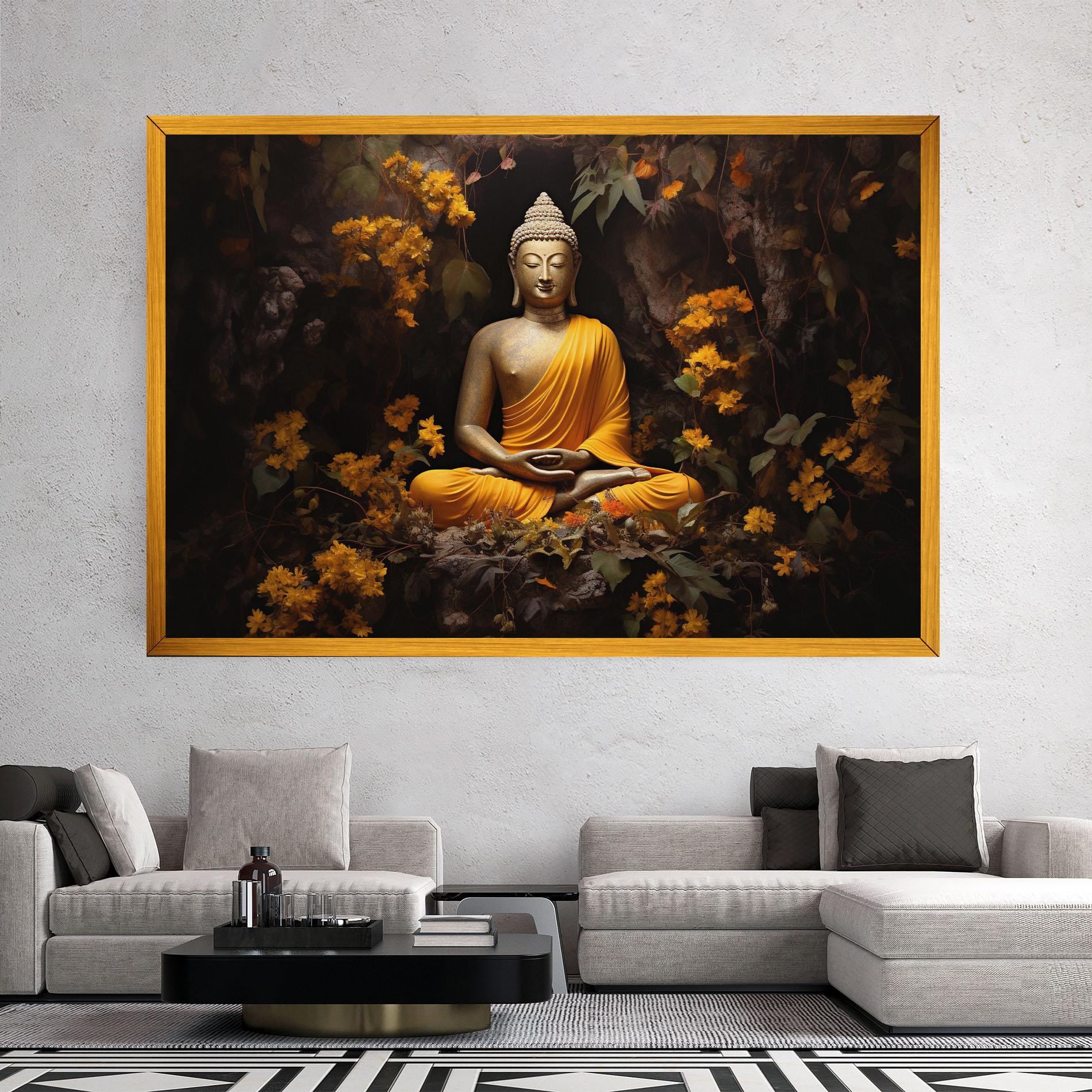 Vászonkép Yellow Light Buddha mockup 2