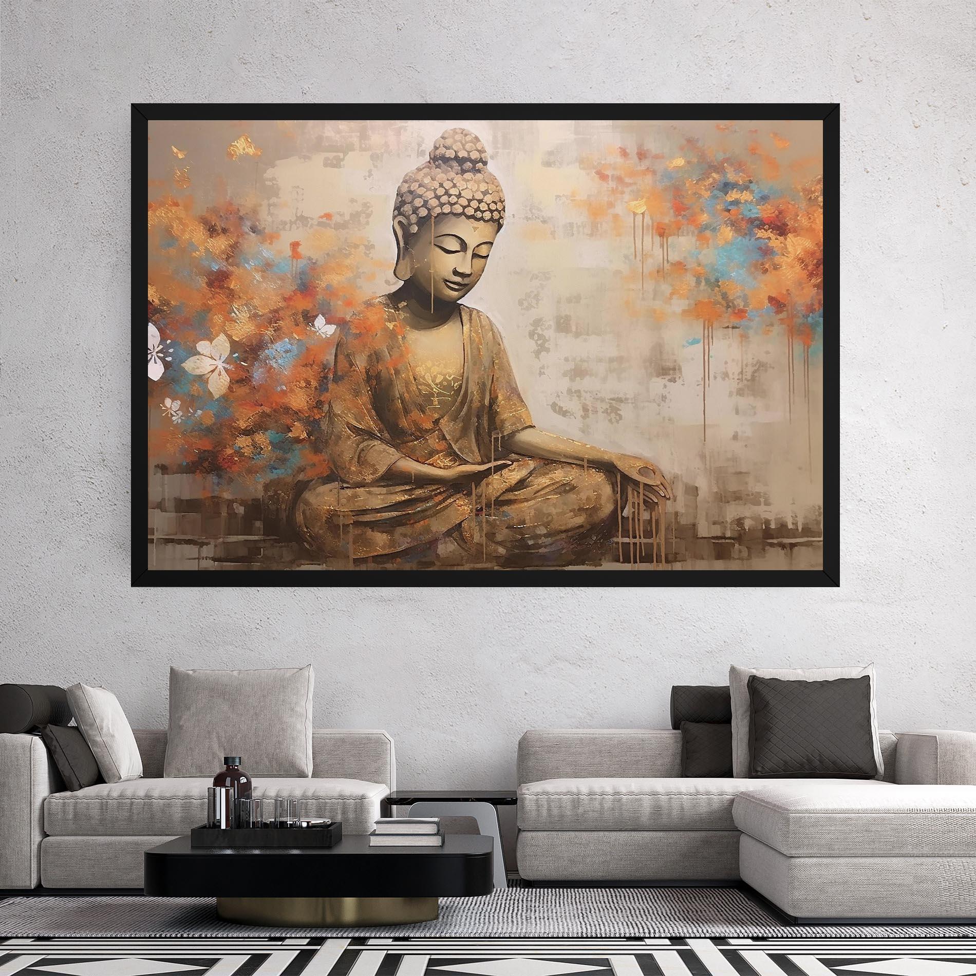 Vászonkép Buddha Cream Blue mockup 2