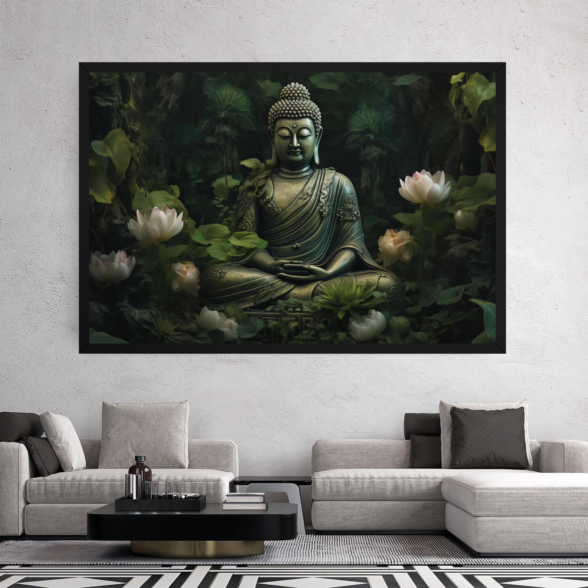 Vászonkép Buddha Lotus Flower mockup 2