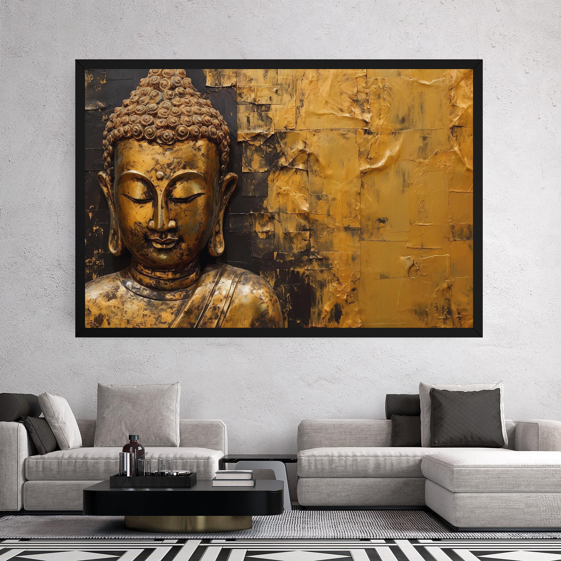 Vászonkép Gold Paint Buddha mockup 2