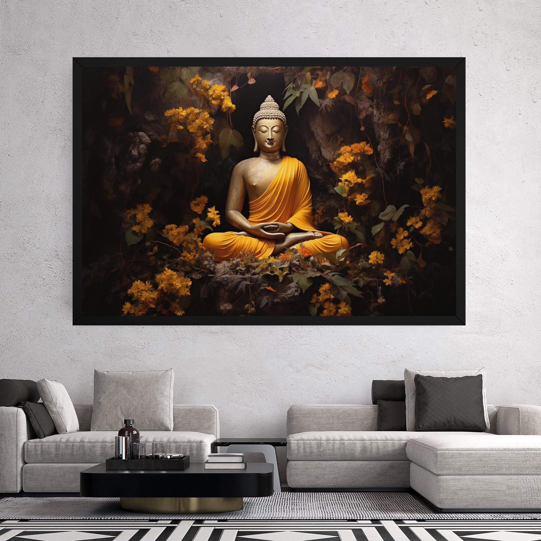 Yellow Light Buddha mockup 2
