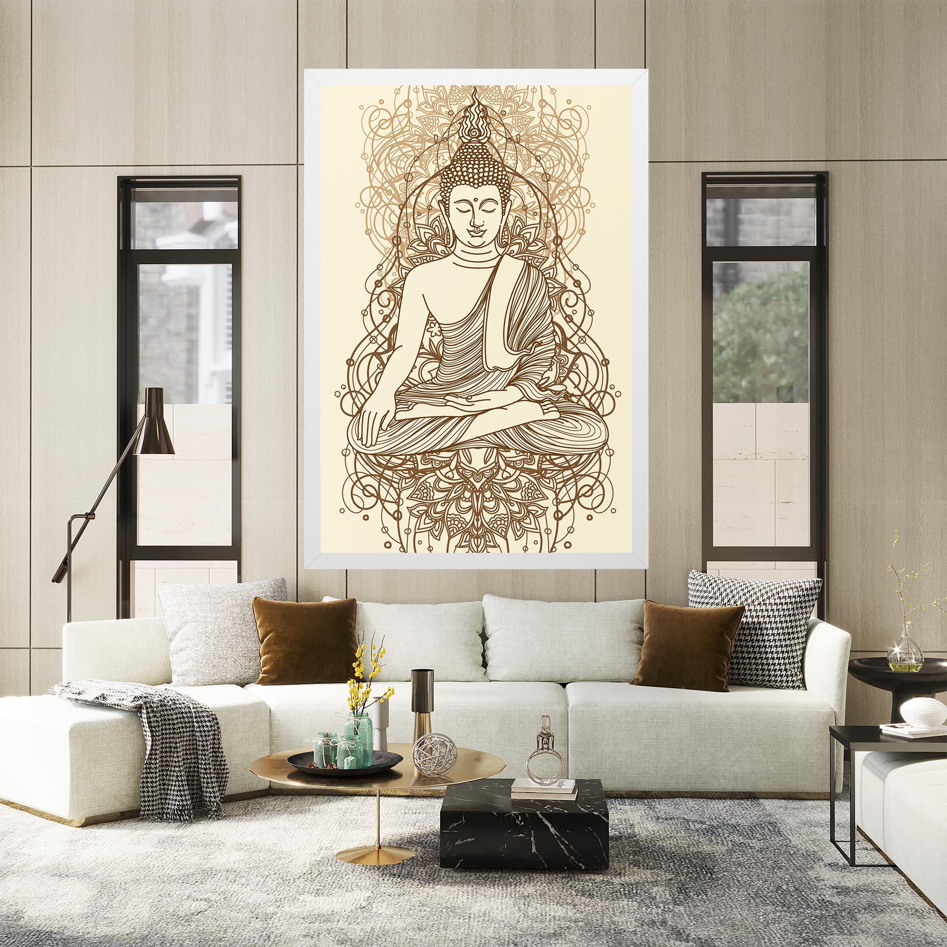 Vászonkép Brown Line Buddha mockup 2