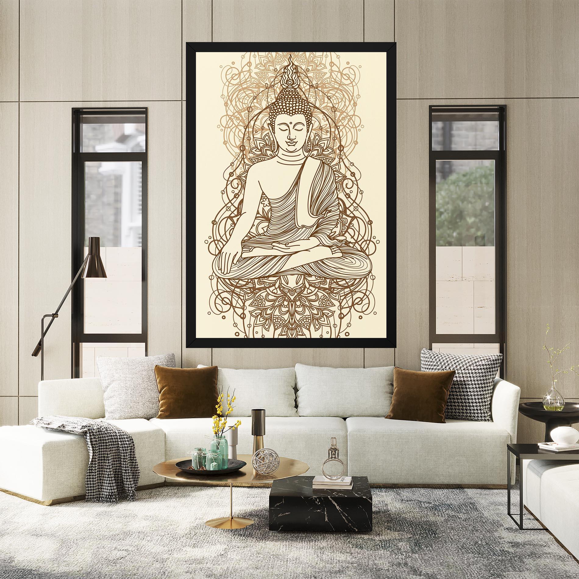 Vászonkép Brown Line Buddha mockup 2