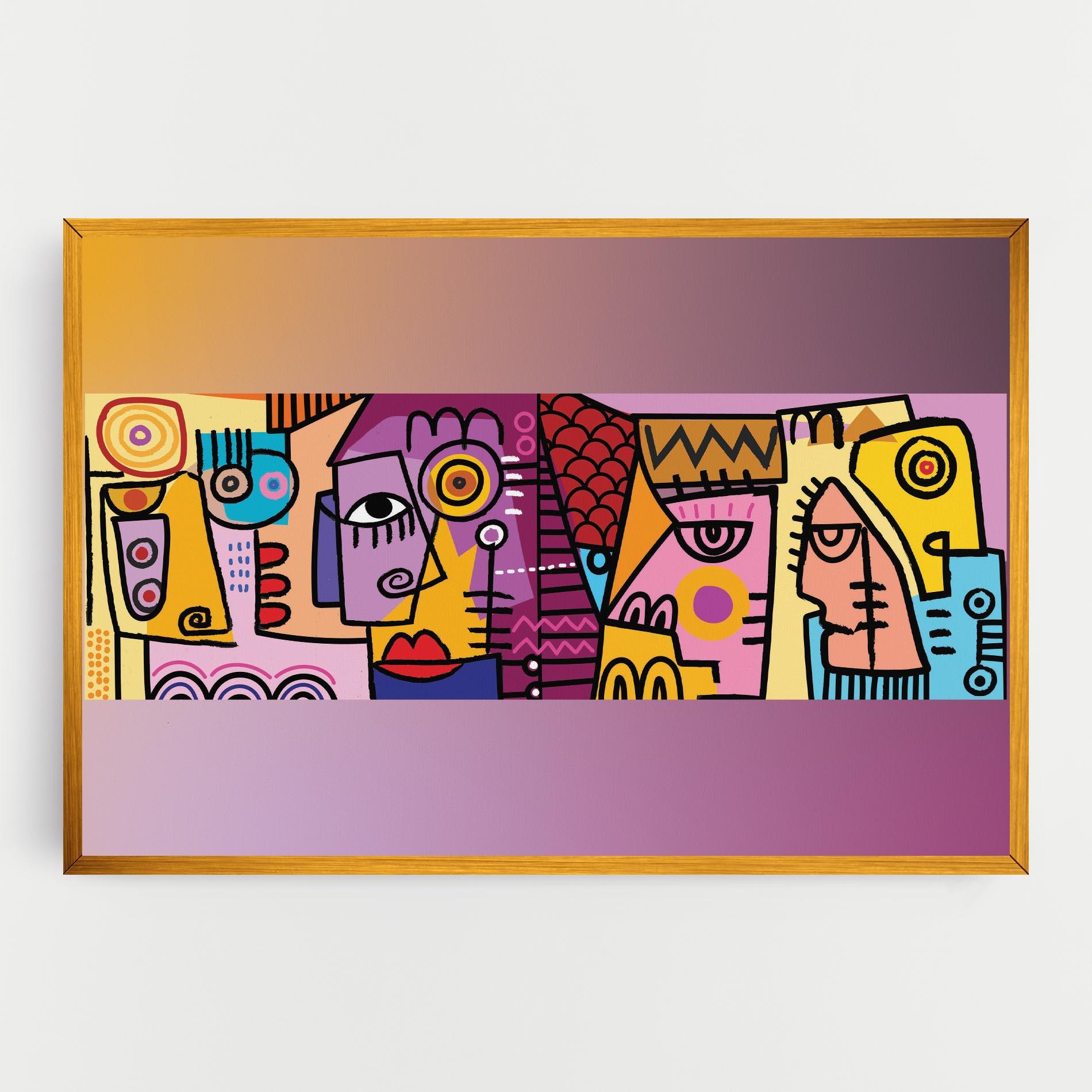 Vászonkép Face Group Purple mockup 0