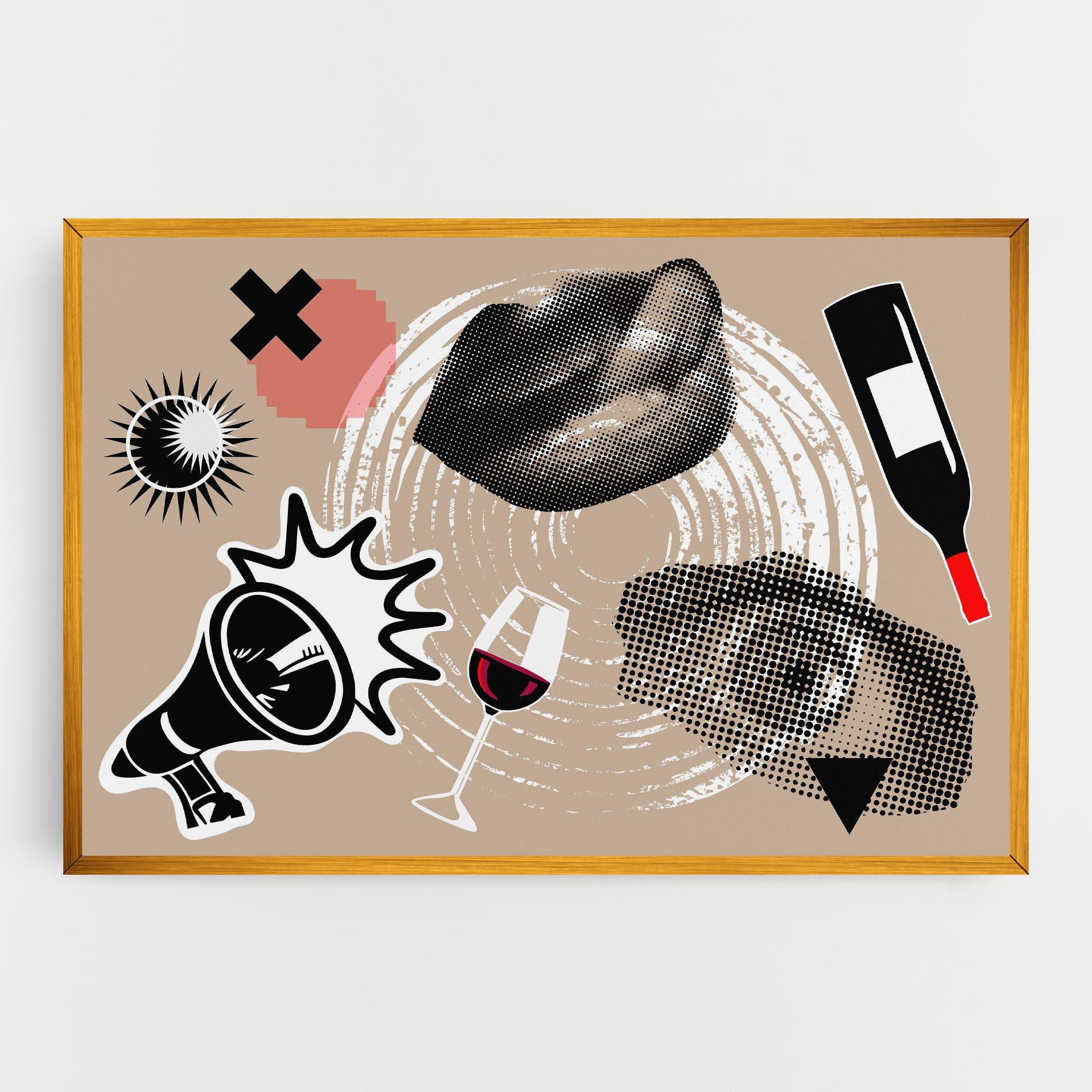 Vászonkép Lips Mouth Collage mockup 0