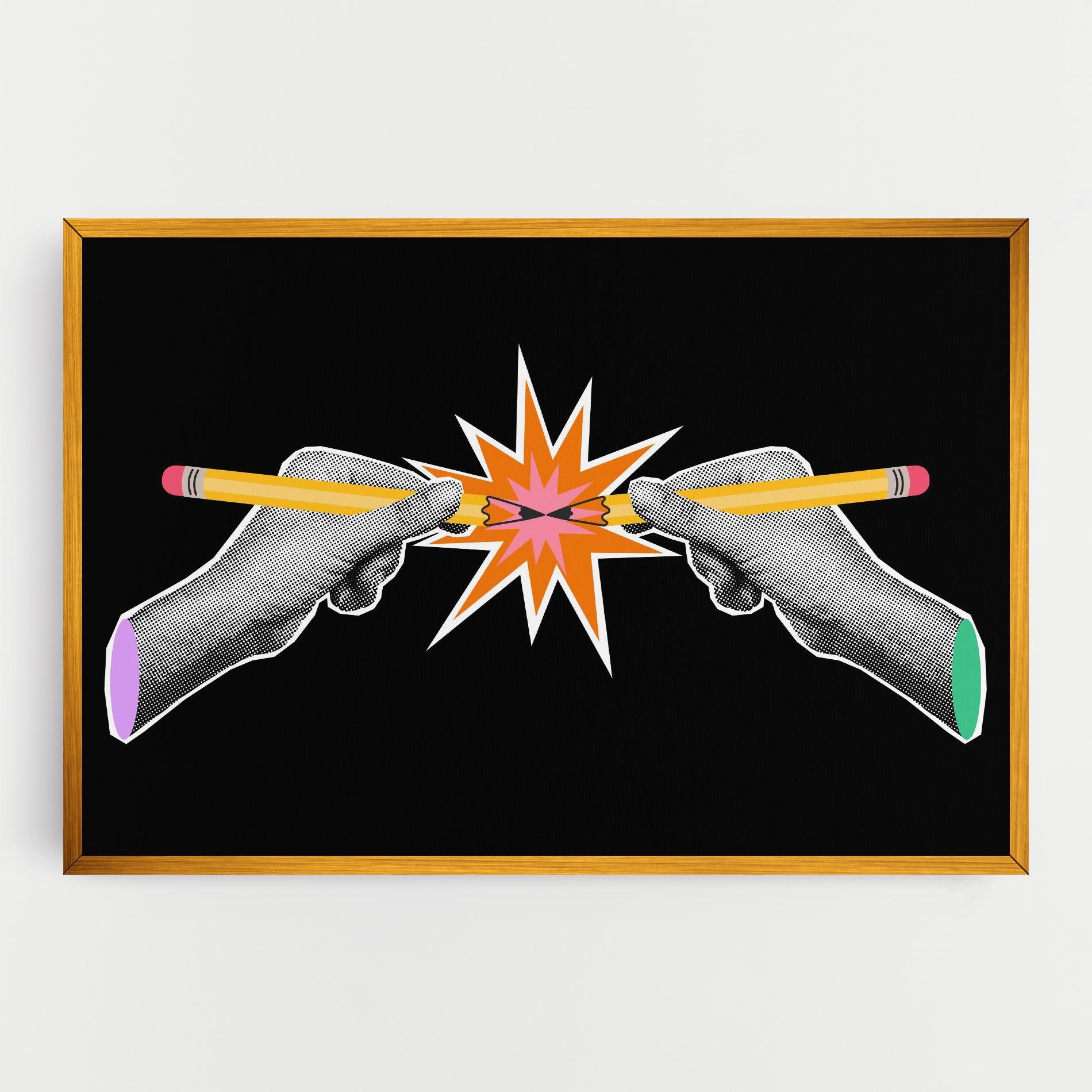 Vászonkép Pencil Hand mockup 0