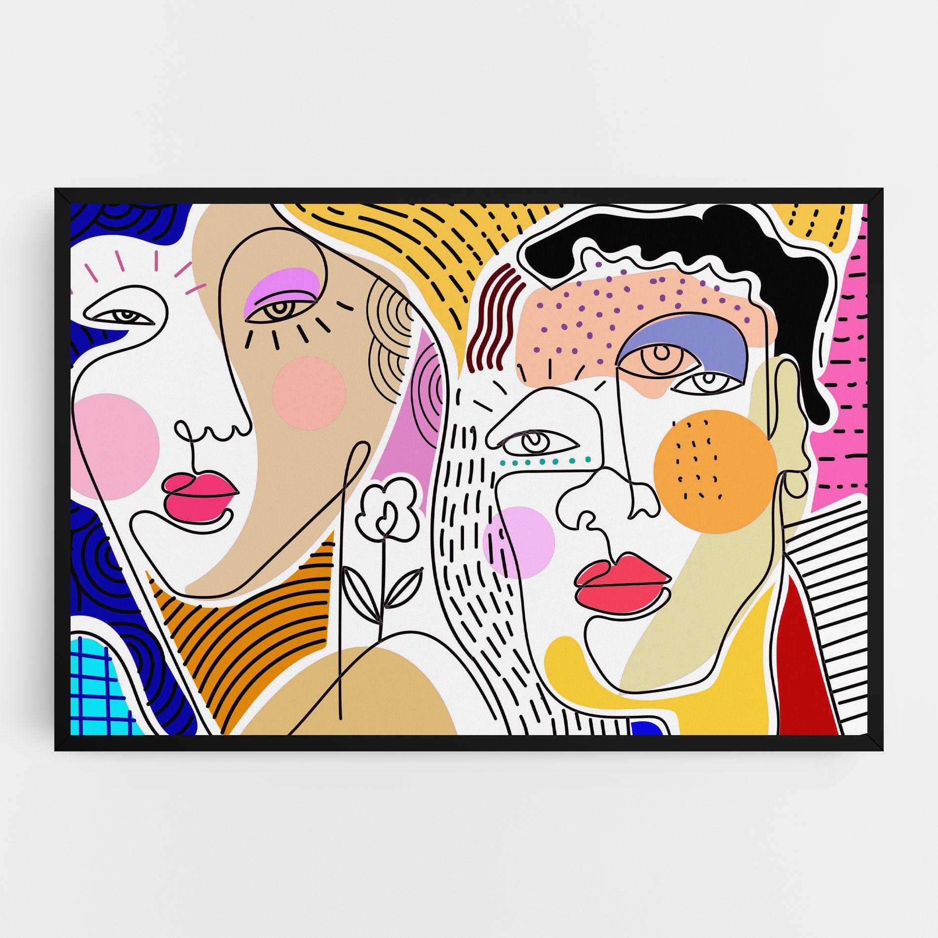 Vászonkép Abstract Eye Face mockup 0