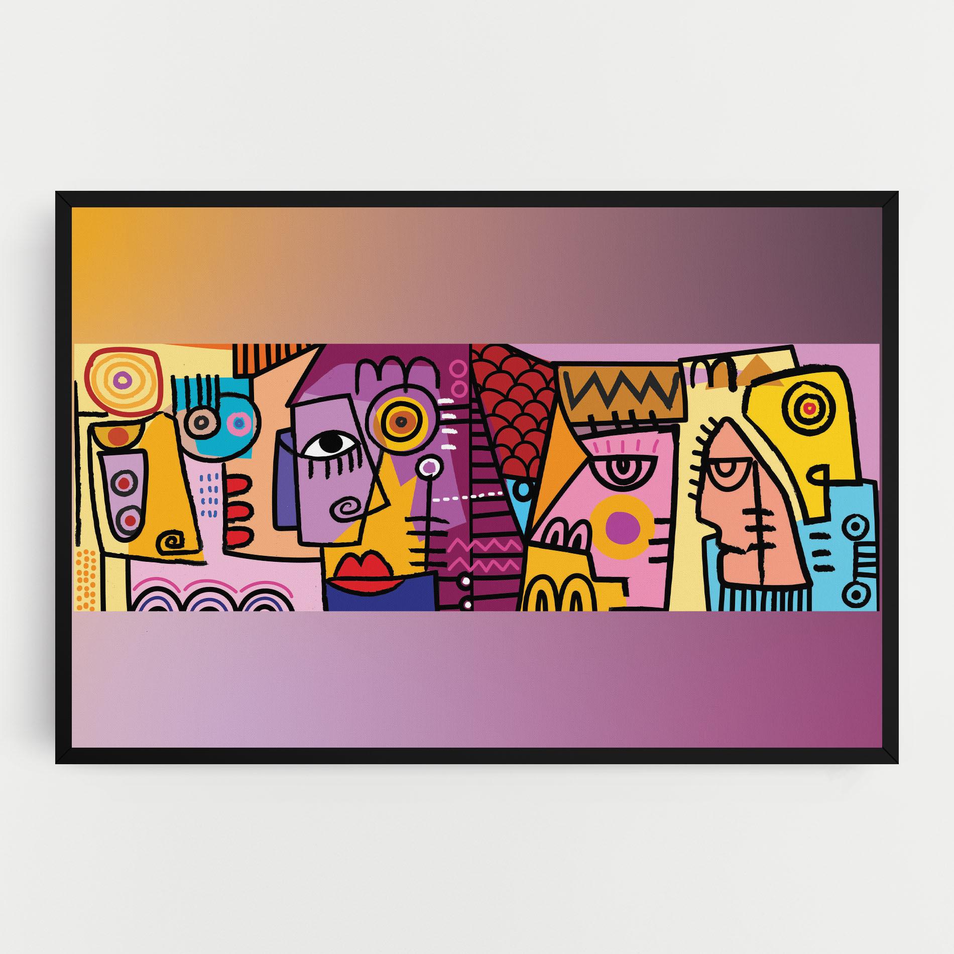 Vászonkép Face Group Purple mockup 0