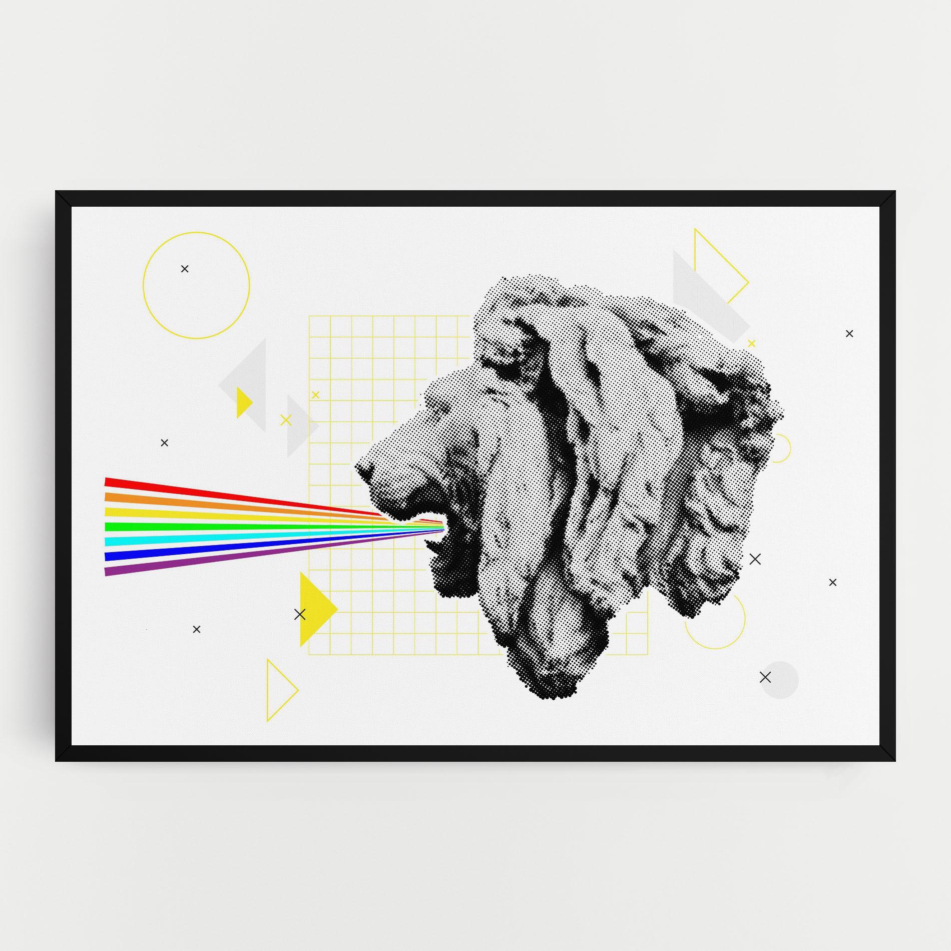 Vászonkép Lion Collage mockup 0