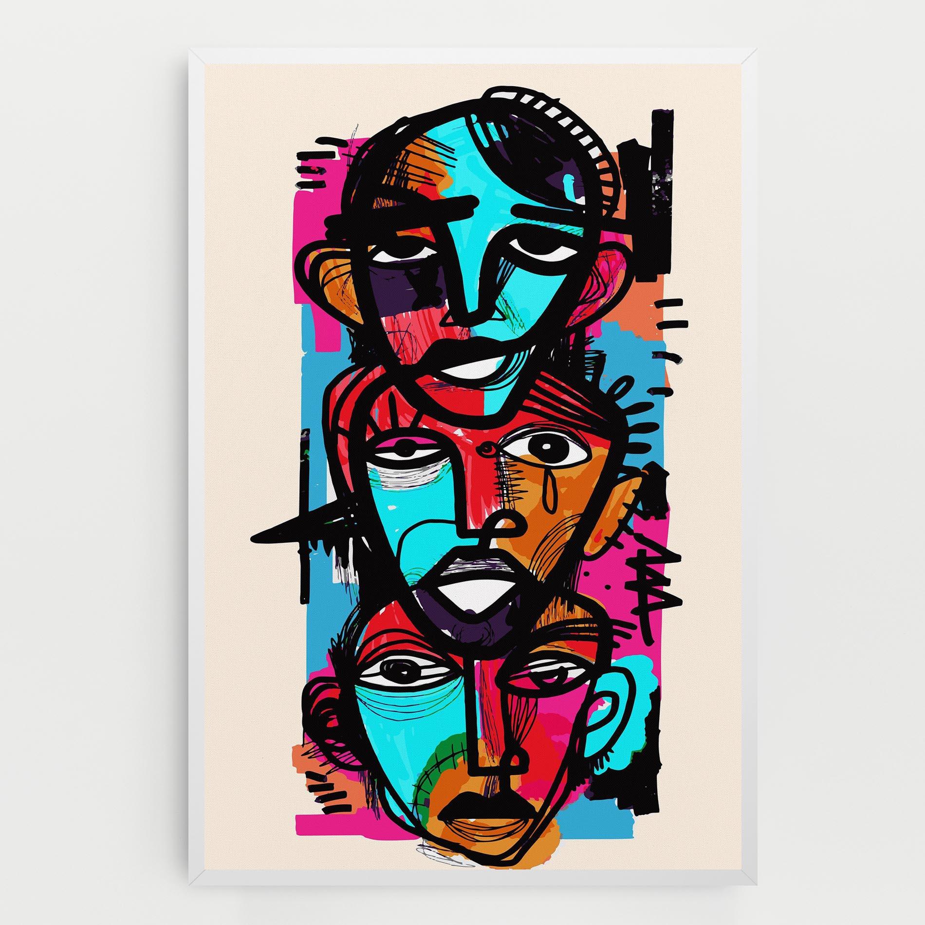 Vászonkép Blue Orange Faces mockup 0