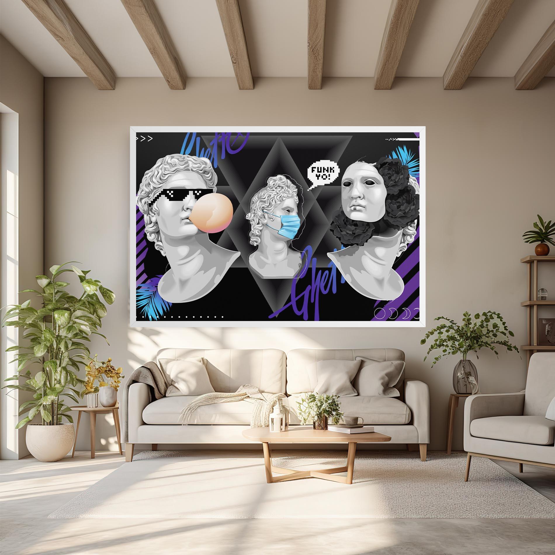 Vászonkép Statue Mask mockup 6
